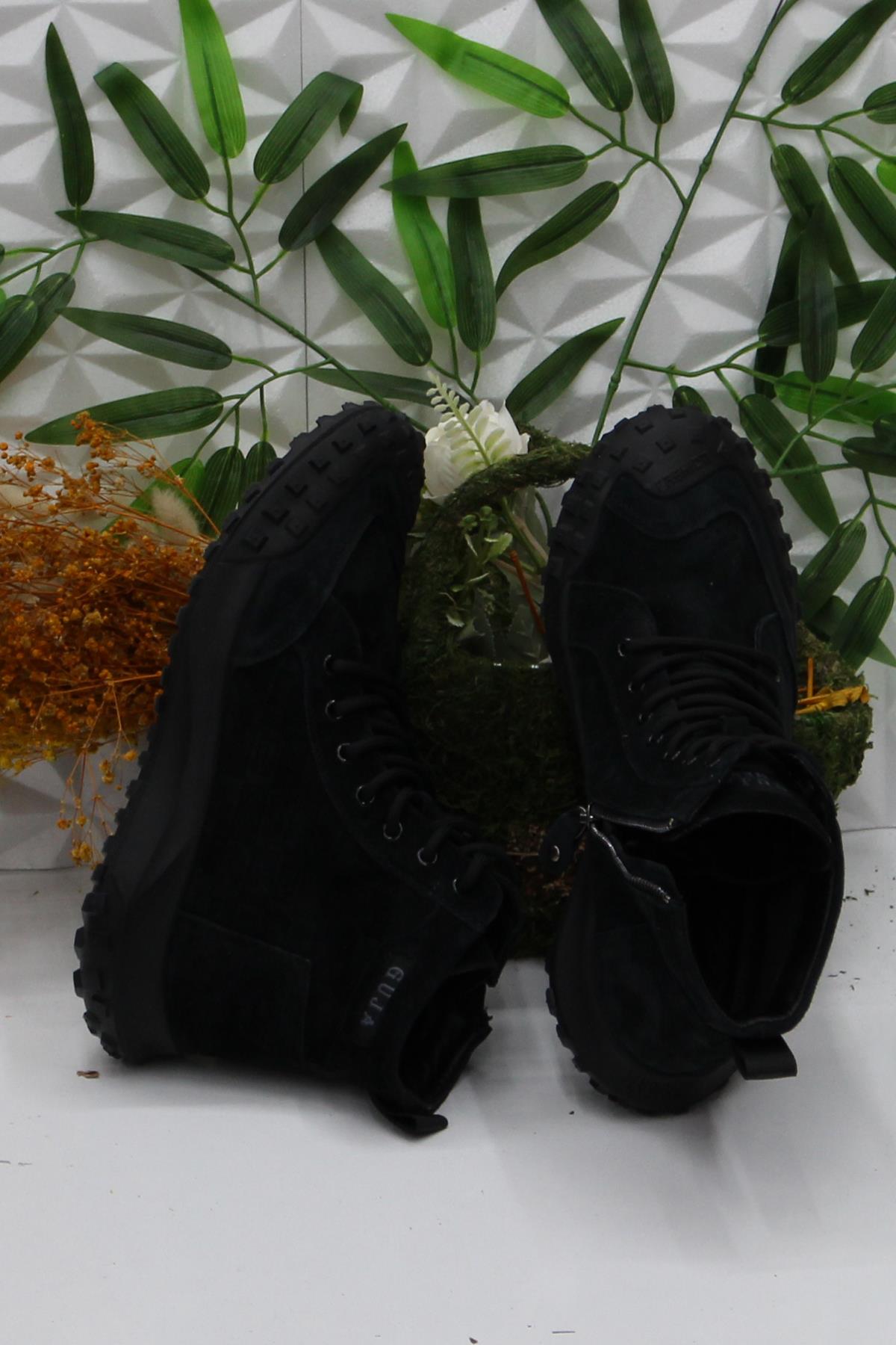 Guja 24K503 Siyah Süet Rahat Esnek Orijinal Ürün Hakiki Deri Erkek Bot - Görsel 6