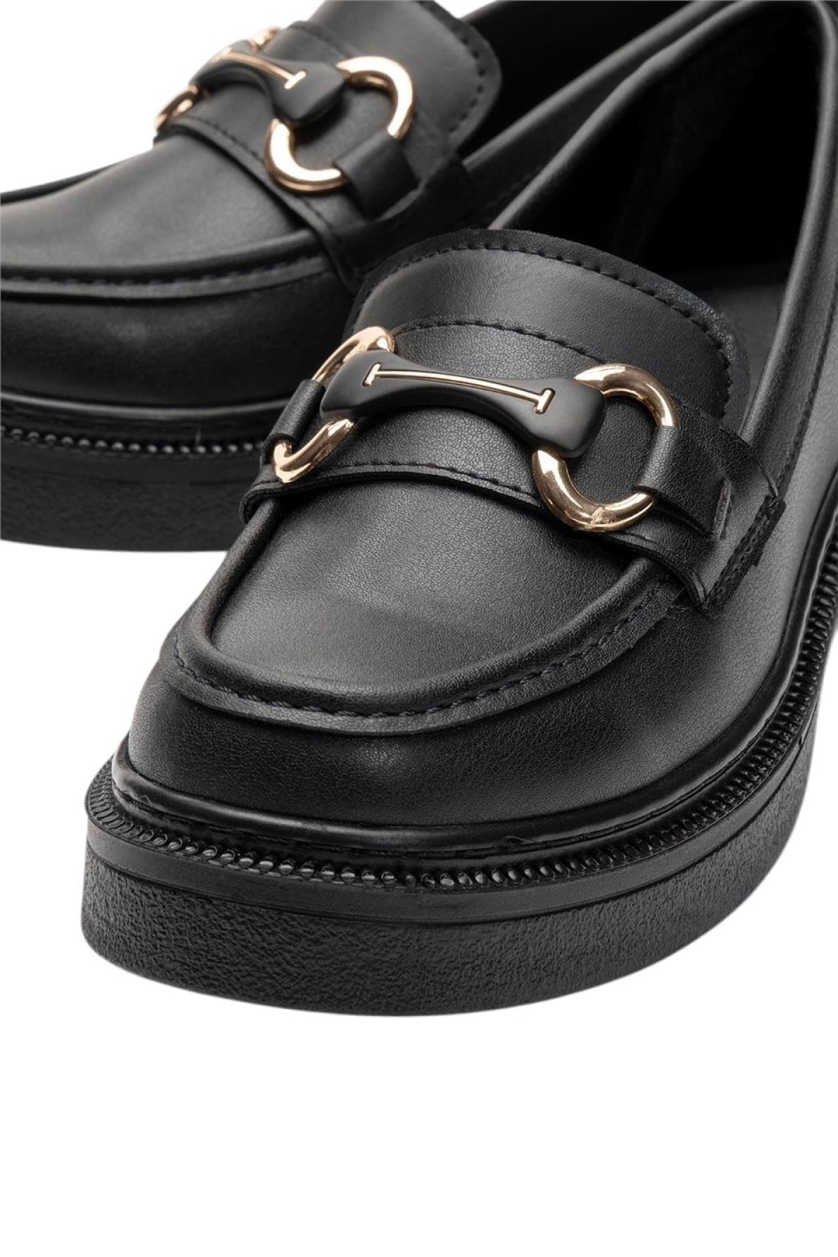Kadın Tokalı Yüksek Taban Günlük Ayakkabı SİYAH - Görsel 4