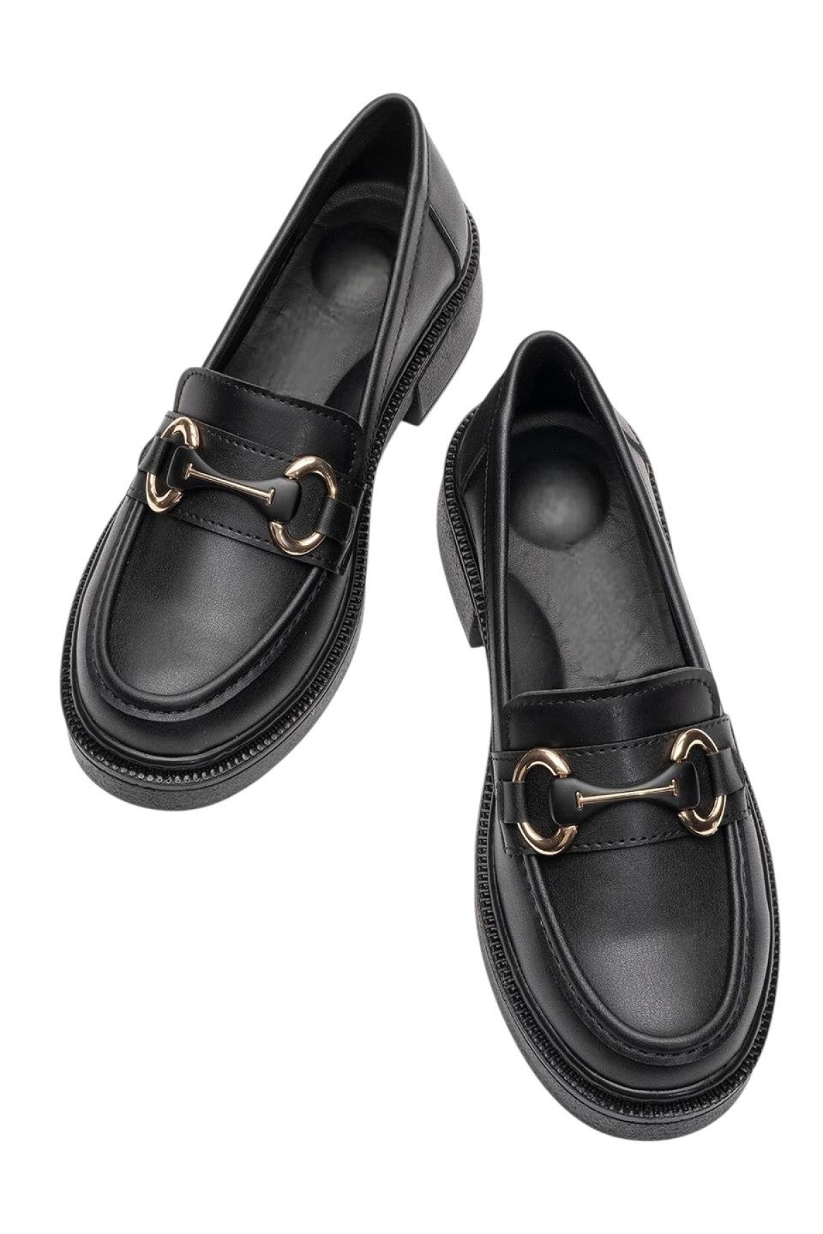 Kadın Tokalı Yüksek Taban Günlük Ayakkabı SİYAH - Görsel 5