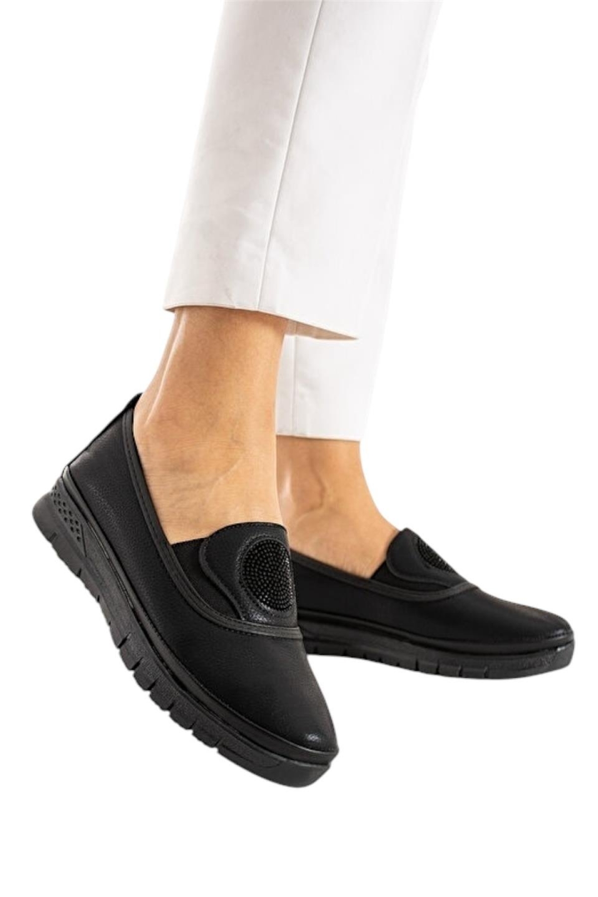 Kadın Ortopedik Taban Lastikli Anne Günlük Ayakkabı SİYAH - Görsel 2