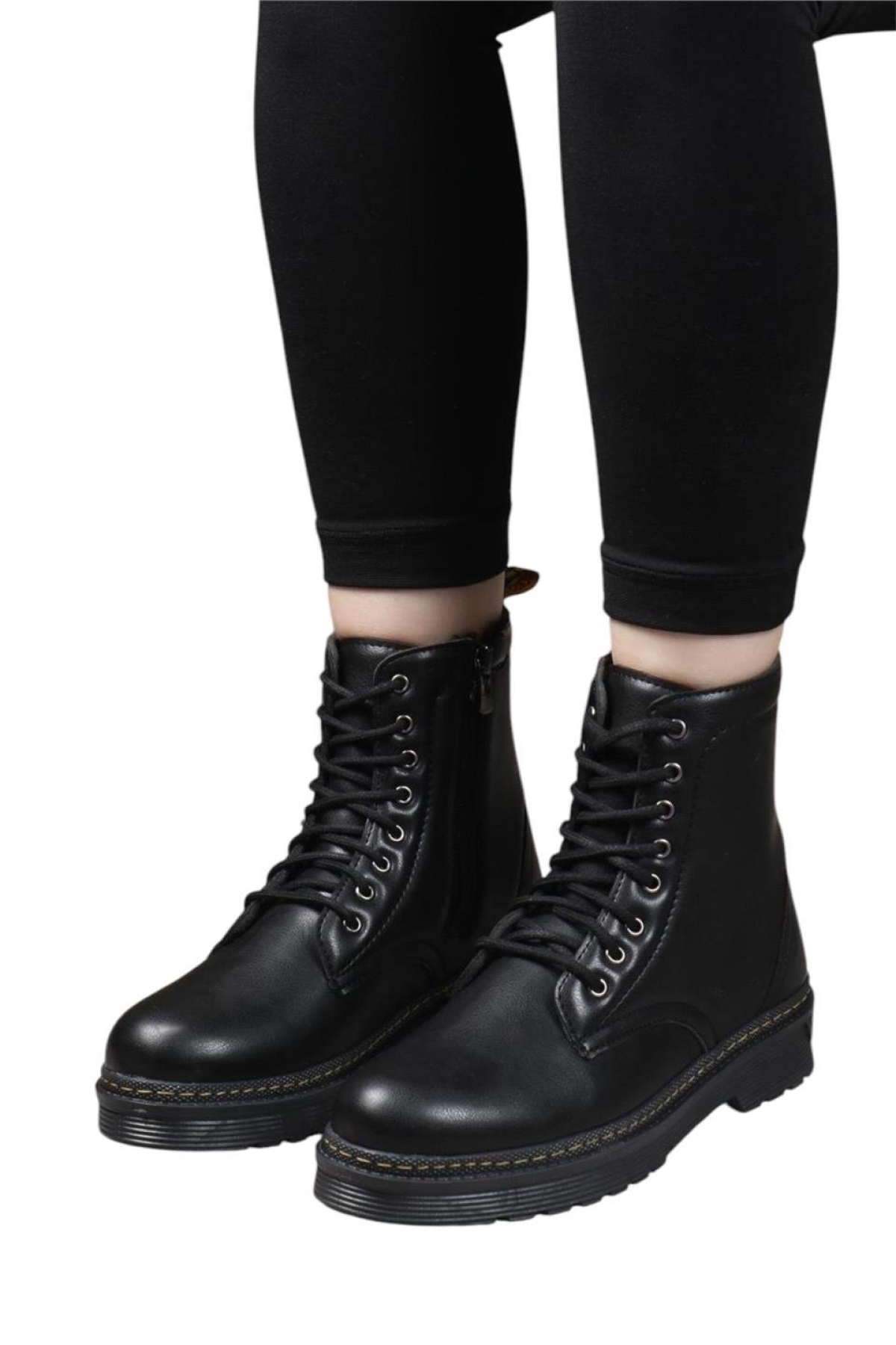 Kadın Termo Fermuarlı Bağcıklı Bot SİYAH - Görsel 6