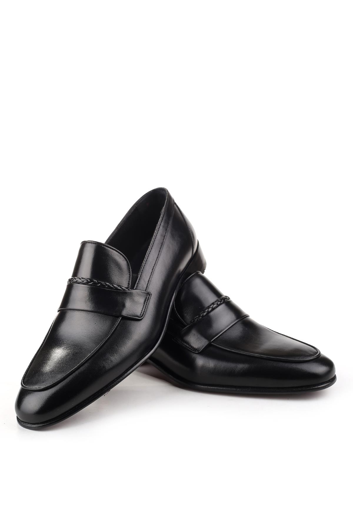 3103 Erkek Klasik Kösele Taban Günlük Deri Ayakkabı - Görsel 4