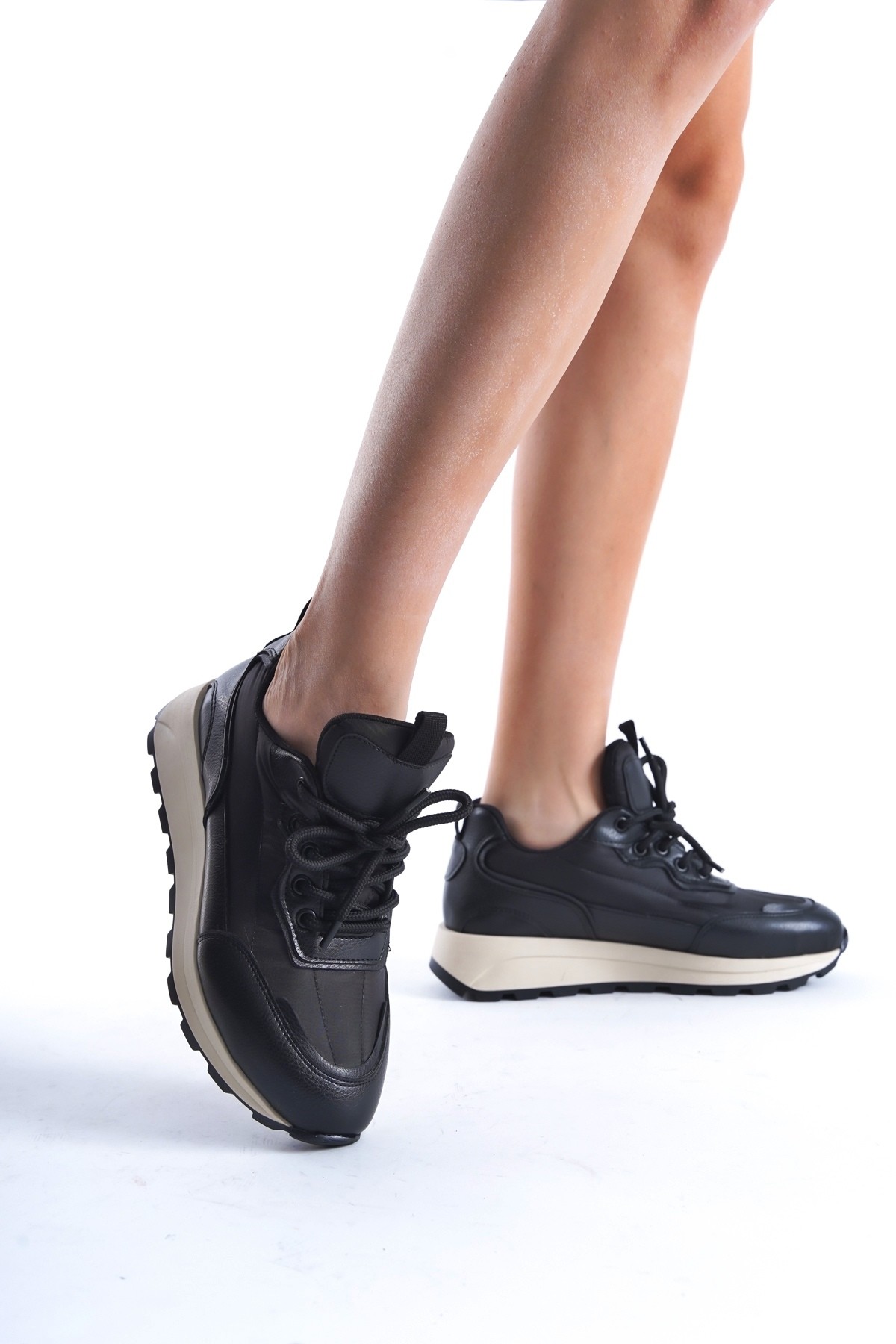 Sersp Siyah Günlük Rahat Sneaker Hafif Spor Ayakkabı - Görsel 2