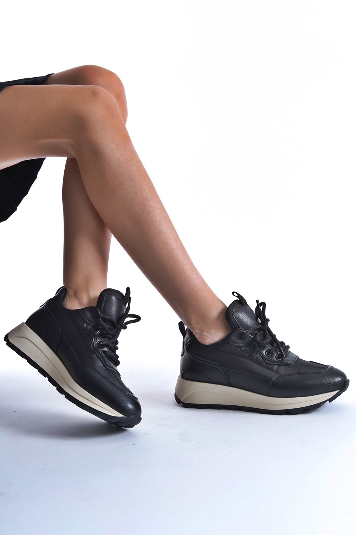 Sersp Siyah Günlük Rahat Sneaker Hafif Spor Ayakkabı - Görsel 4