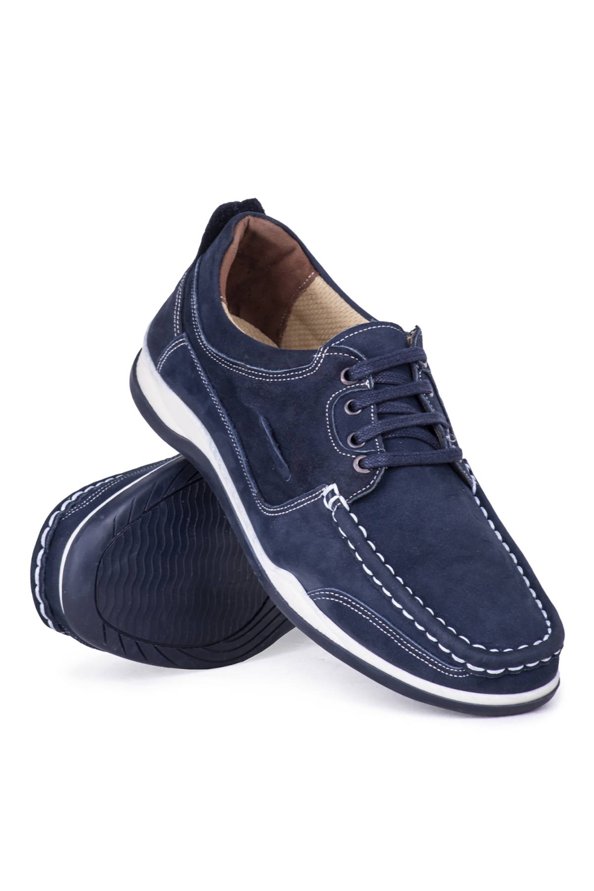 Tems Hakiki Deri Yazlık Erkek Ayakkabı Lacİvert Bağli - Görsel 3