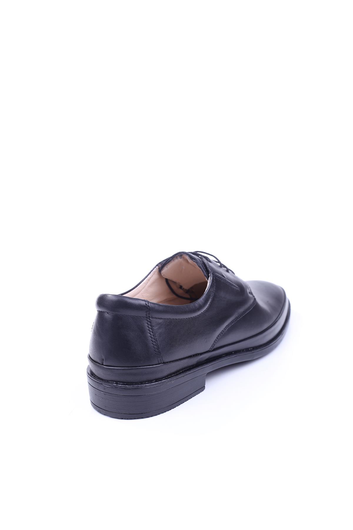 3960 Erkek Ortopedik Taban Bağcıklı Hakiki Deri Siyah Ayakkabı - Görsel 4