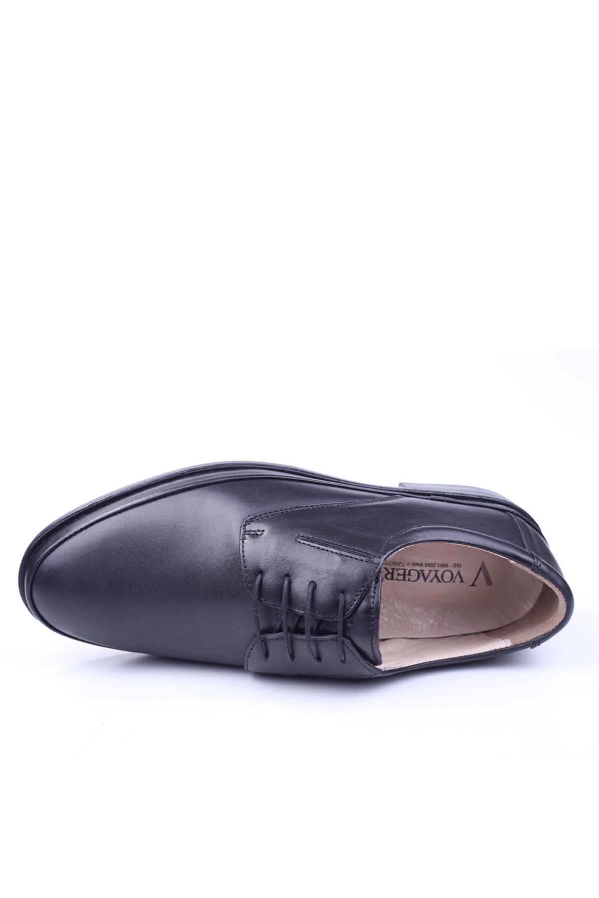 3960 Erkek Ortopedik Taban Bağcıklı Hakiki Deri Siyah Ayakkabı - Görsel 5