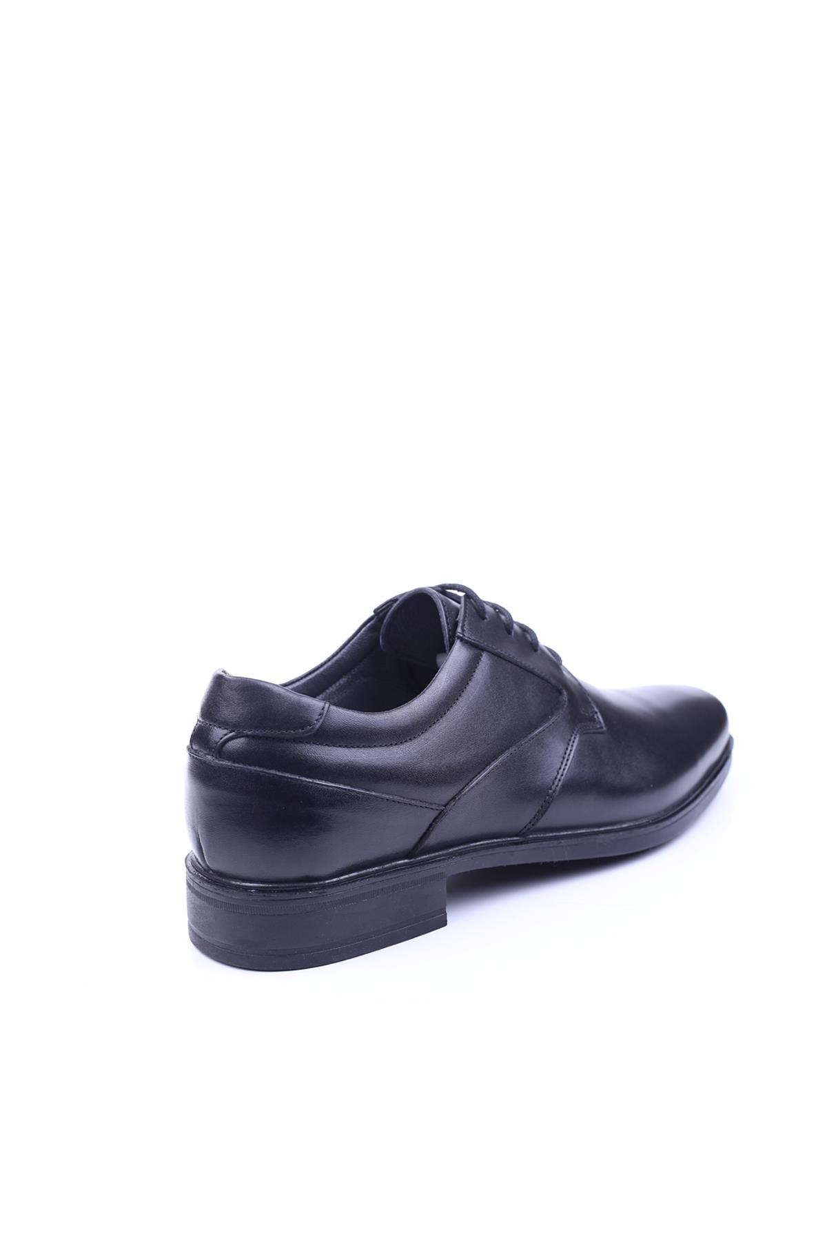1003-3 Erkek Hakiki Deri Siyah Bağcıklı Klasik Ayakkabı - Görsel 4