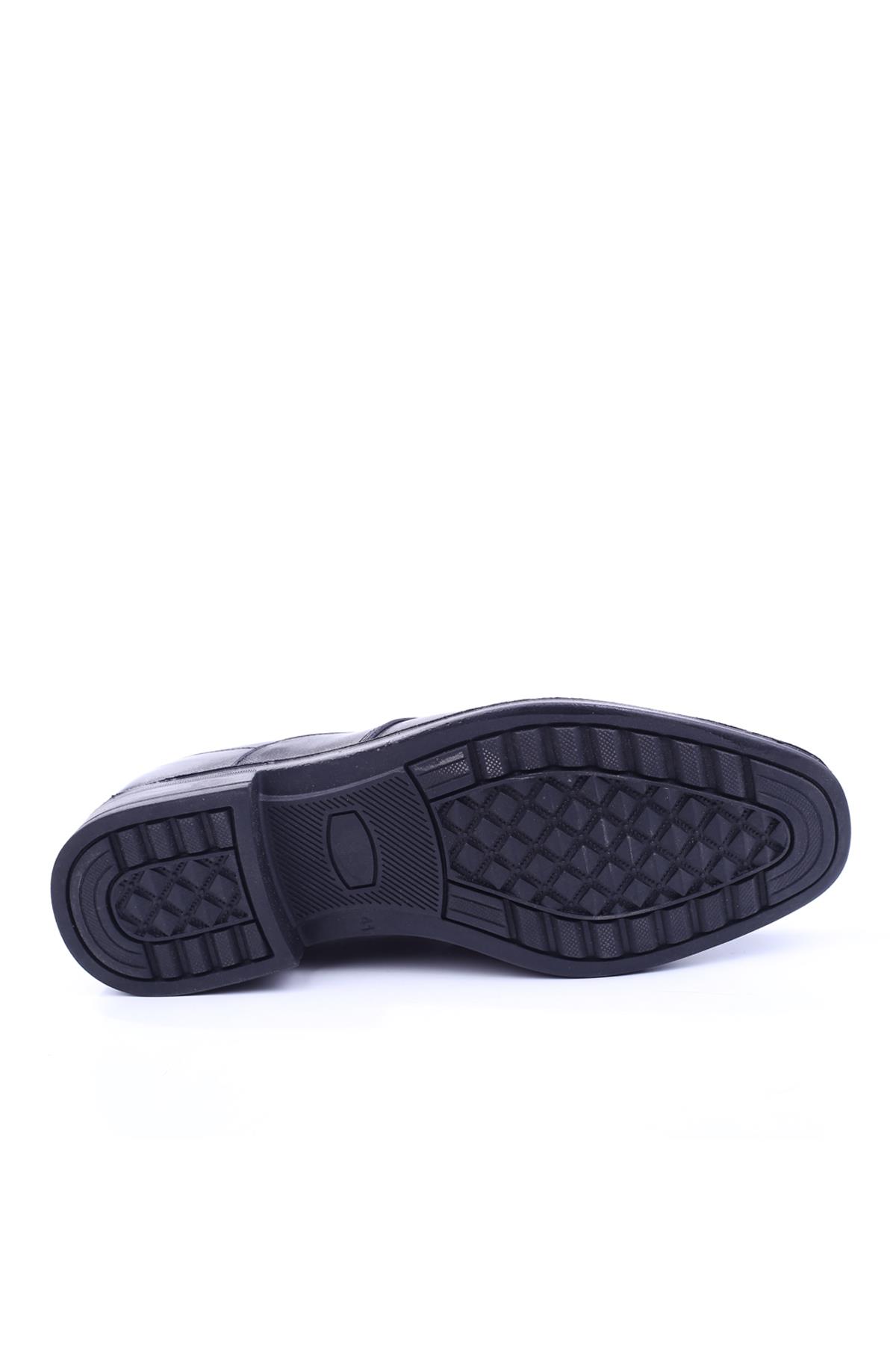 1003-3 Erkek Hakiki Deri Siyah Bağcıklı Klasik Ayakkabı - Görsel 6