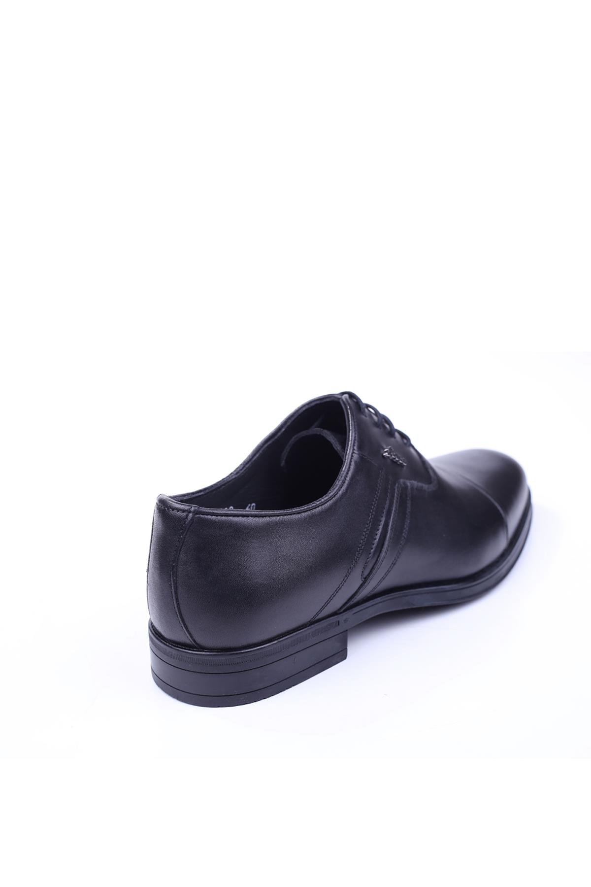 2512 Erkek Siyah Bağcıklı Hakiki Deri Kauçuk Klasik Ayakkabı - Görsel 4