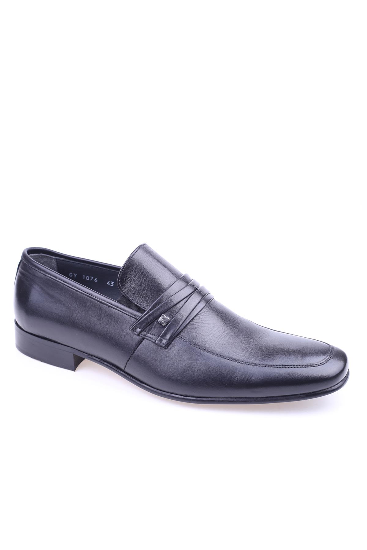 1076 Erkek Neolit Taban Klasik Bağcıksız Deri Ayakkabı - Görsel 2