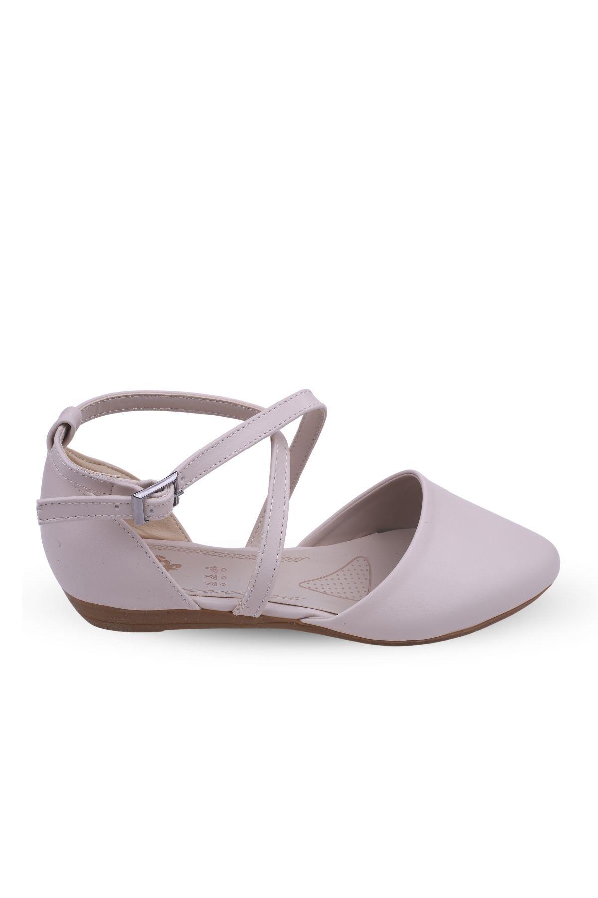 298 Kadın Bilekten Bağlı Günlük Babet Ayakkabı - Görsel 3