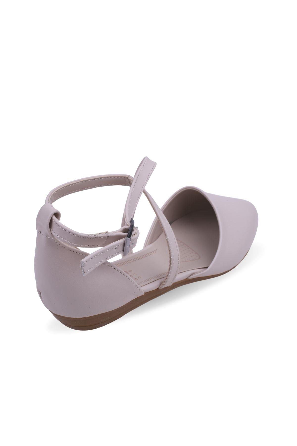 298 Kadın Bilekten Bağlı Günlük Babet Ayakkabı - Görsel 5