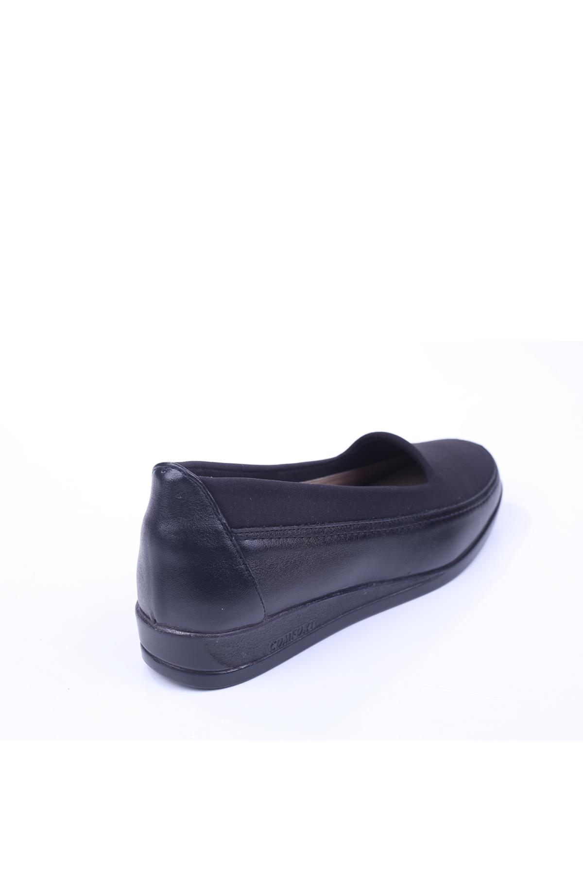 308 Kadın Streçli Siyah Ortopedik Anne Ayakkabısı - Görsel 4