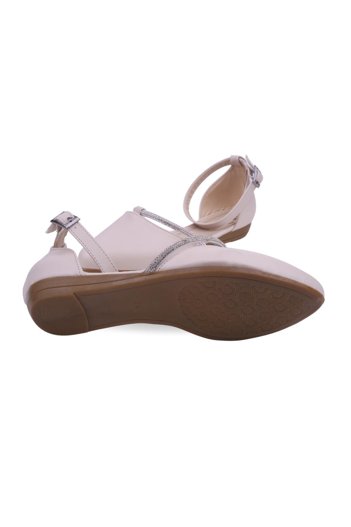 2070 Kadın Bilekten Bağlamalı Babet Ayakkabı - Görsel 6