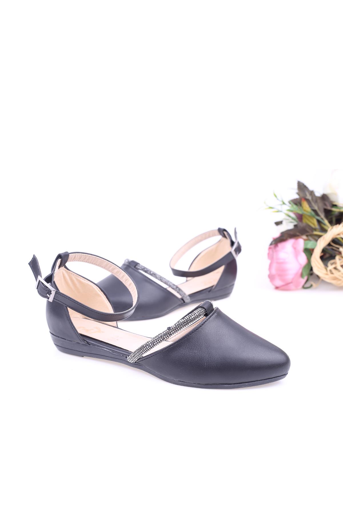 2070 Kadın Bilekten Bağlamalı Babet Ayakkabı - Görsel 2