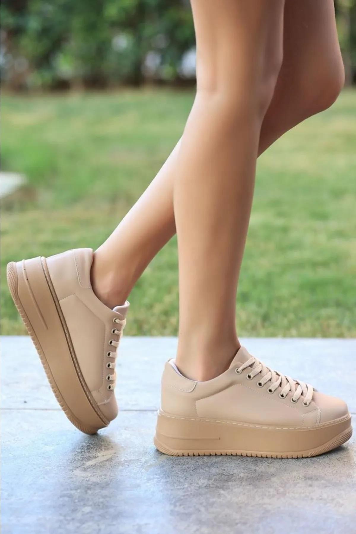 2596 Kadın Yüksek Topuk Günlük Sneaker Ayakkabı - Görsel 3