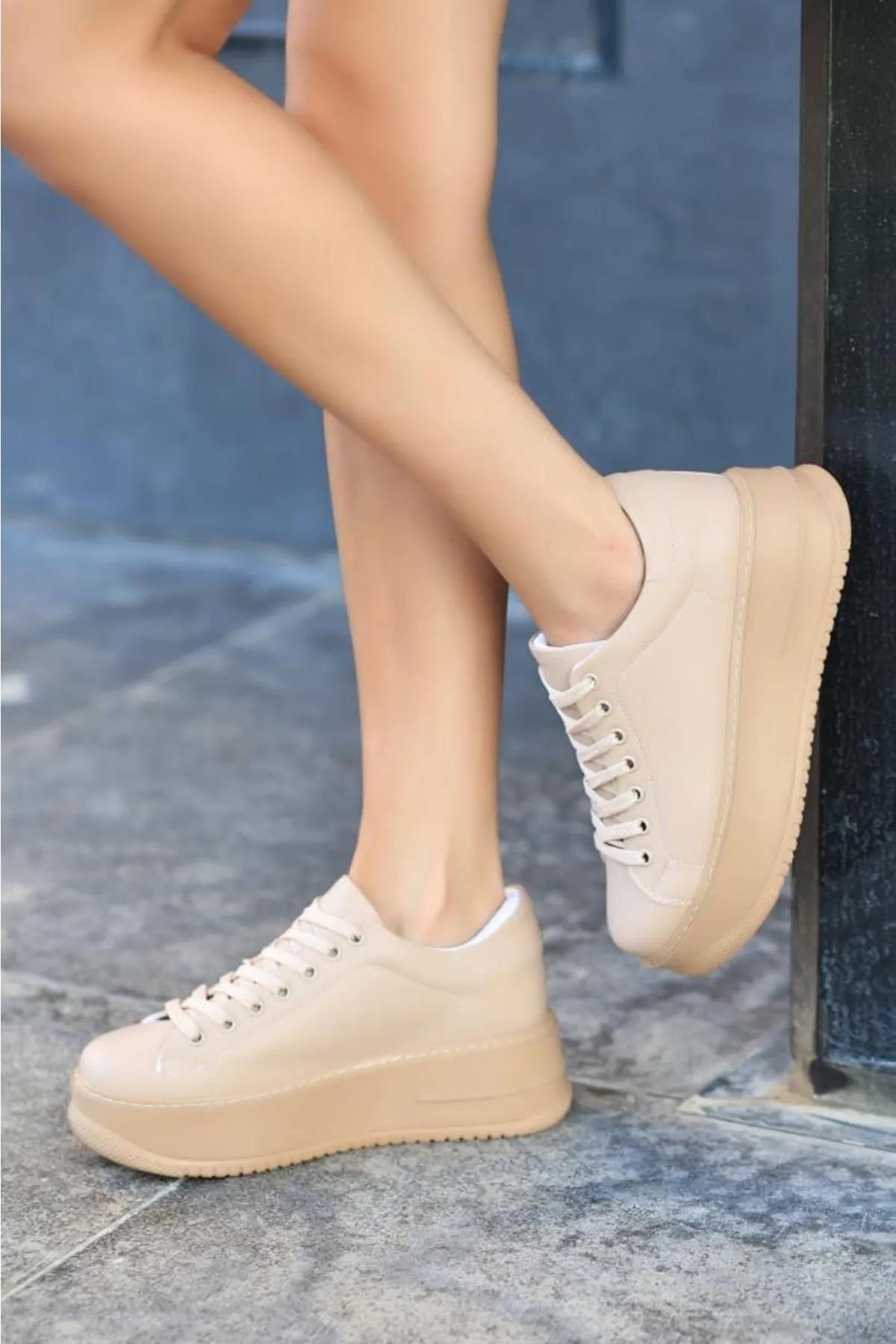 2596 Kadın Yüksek Topuk Günlük Sneaker Ayakkabı - Görsel 4