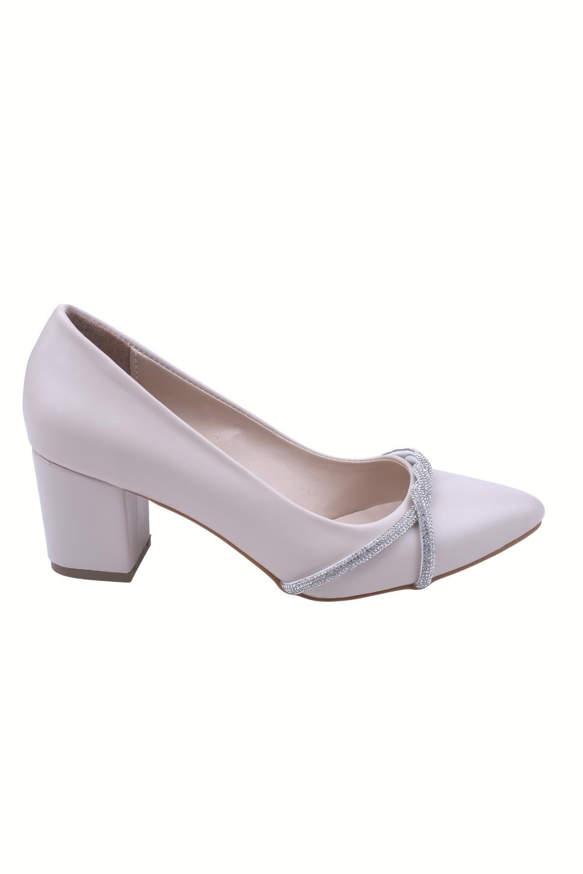 450 Kadın Günlük 6 cm Topuklu Cilt Ayakkabı - Görsel 3
