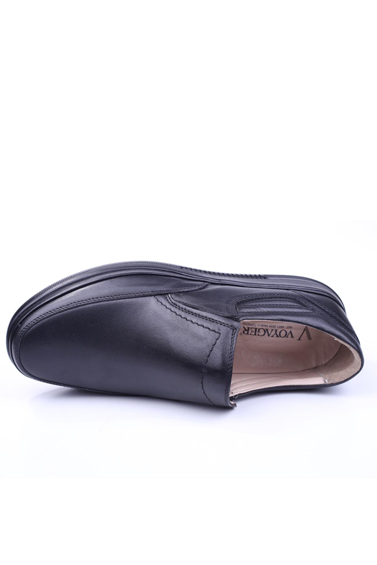 2667 Erkek Hakiki Deri Günlük Siyah Ortopedik Ayakkabı - Görsel 5