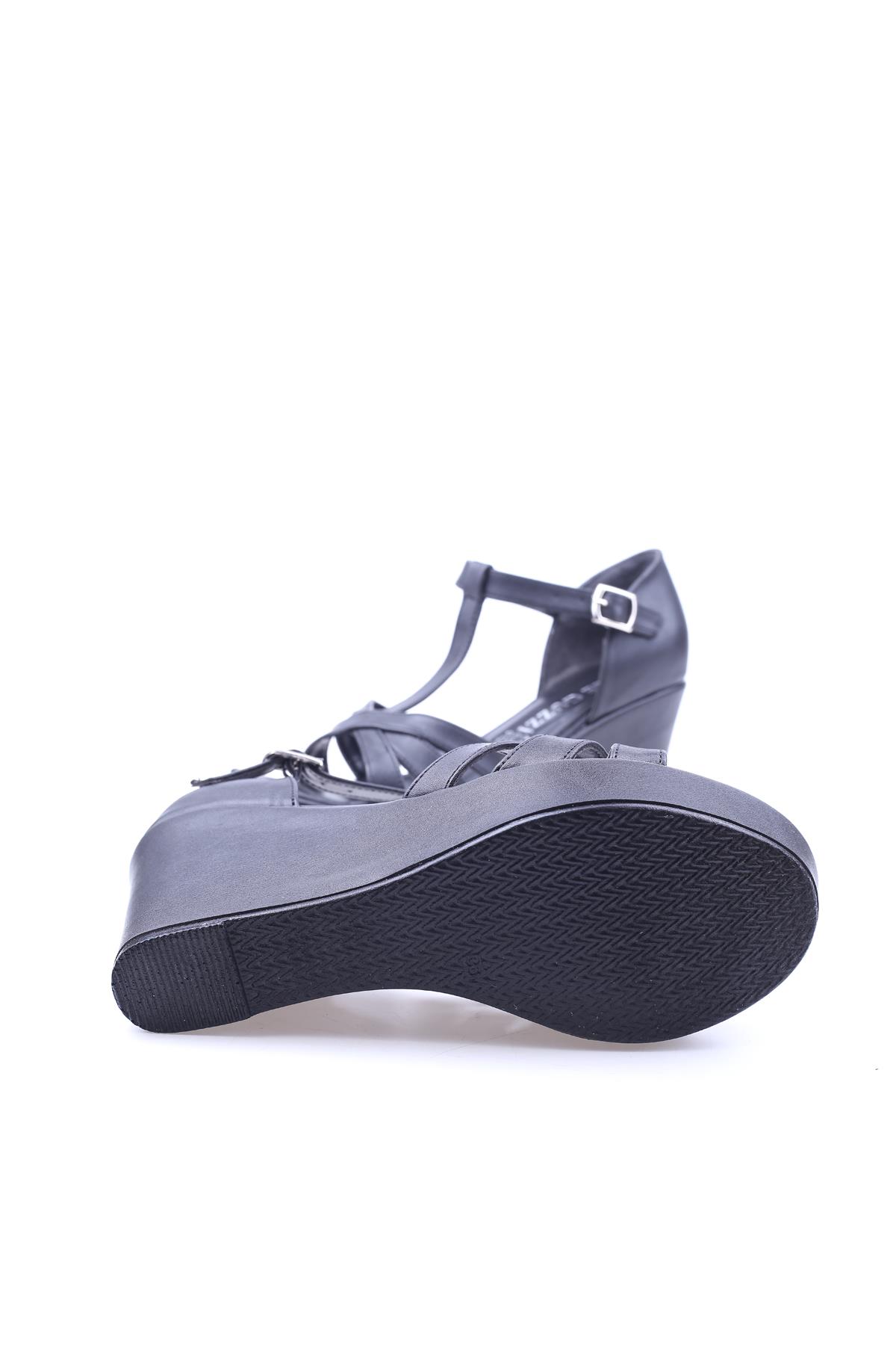 Le Guzzi 2808 Kadın 9 Cm Dolgu Topuklu Cilt Sandalet - Görsel 6