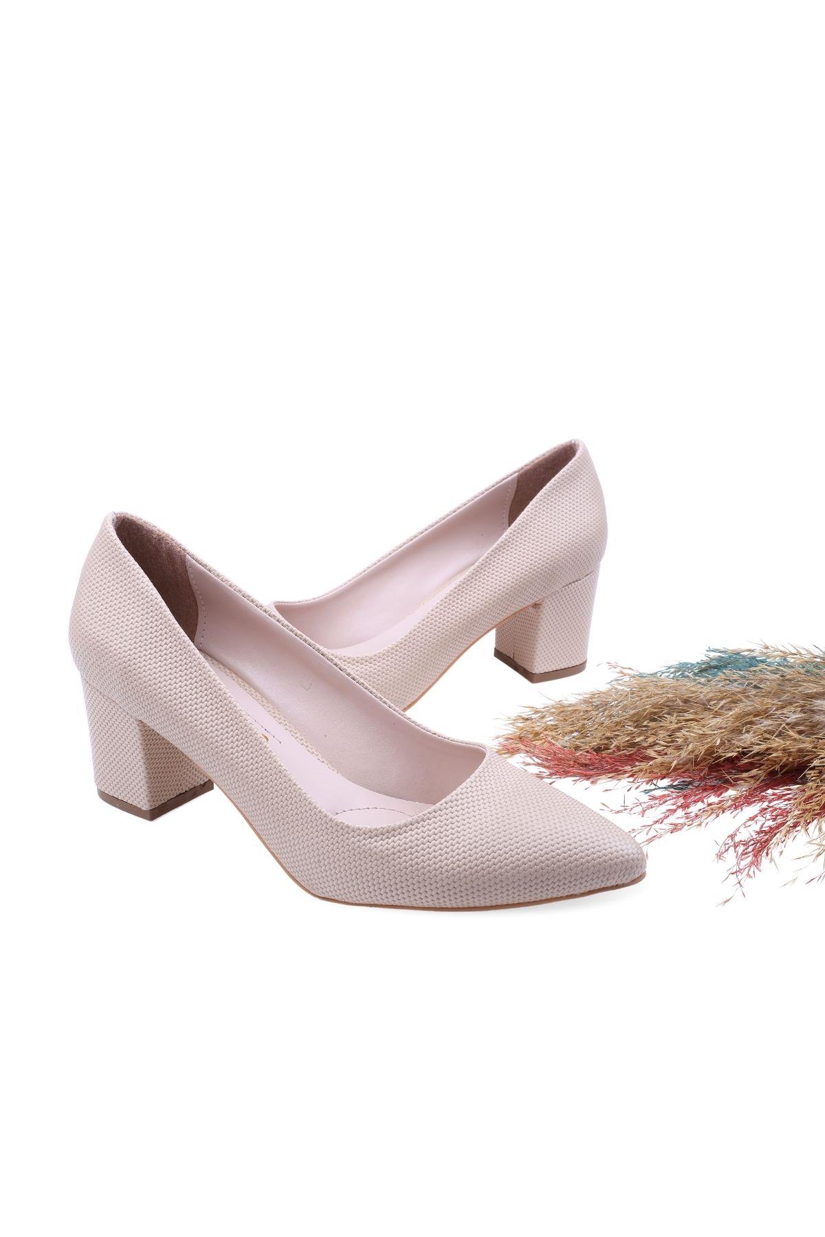 2860 Baskılı 6 Cm Topuklu Kadın Ayakkabı - Görsel 2