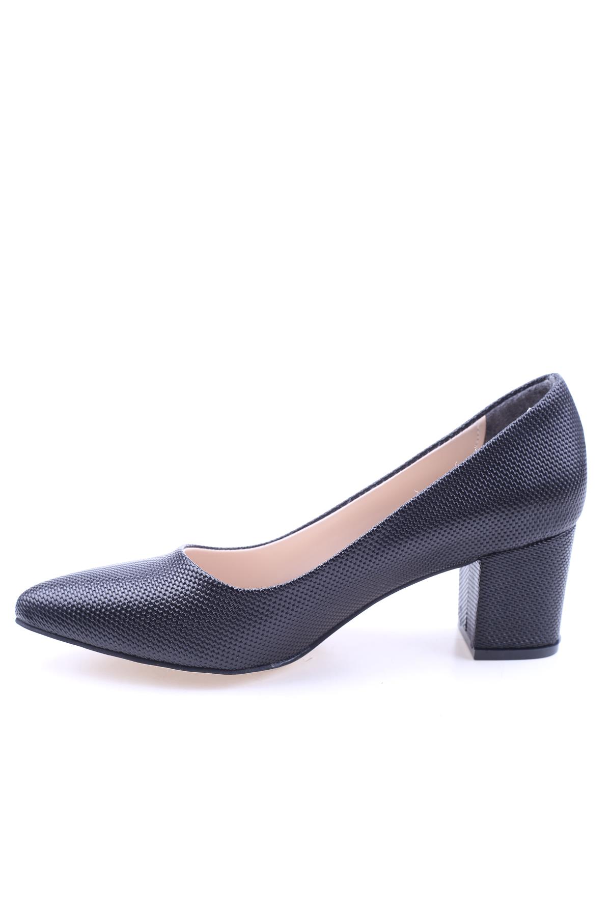 2860 Baskılı 6 Cm Topuklu Kadın Ayakkabı - Görsel 4