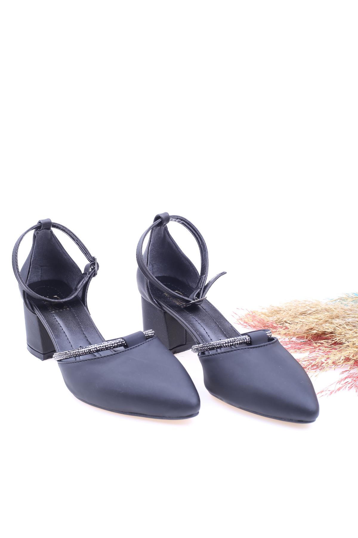 2857 Kadın Bilekten Bağlamalı 6 Cm Topuklu Ayakkabı - Görsel 2