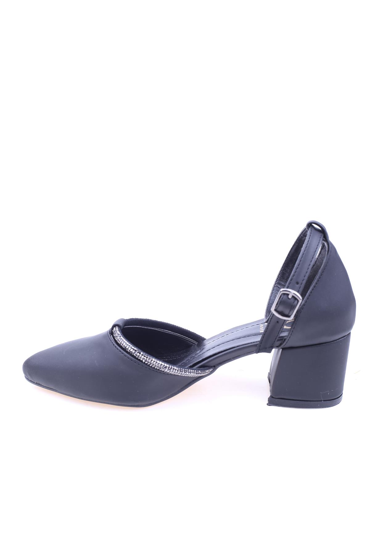 2857 Kadın Bilekten Bağlamalı 6 Cm Topuklu Ayakkabı - Görsel 4