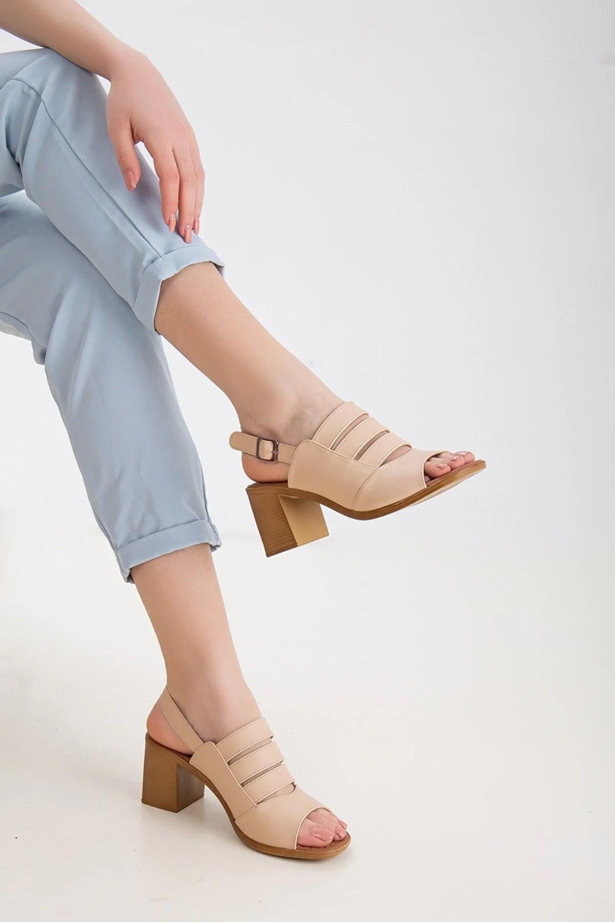 Frzn-2892 Kadın 7 Cm Topuklu Yazlık Ayakkabı - Görsel 2