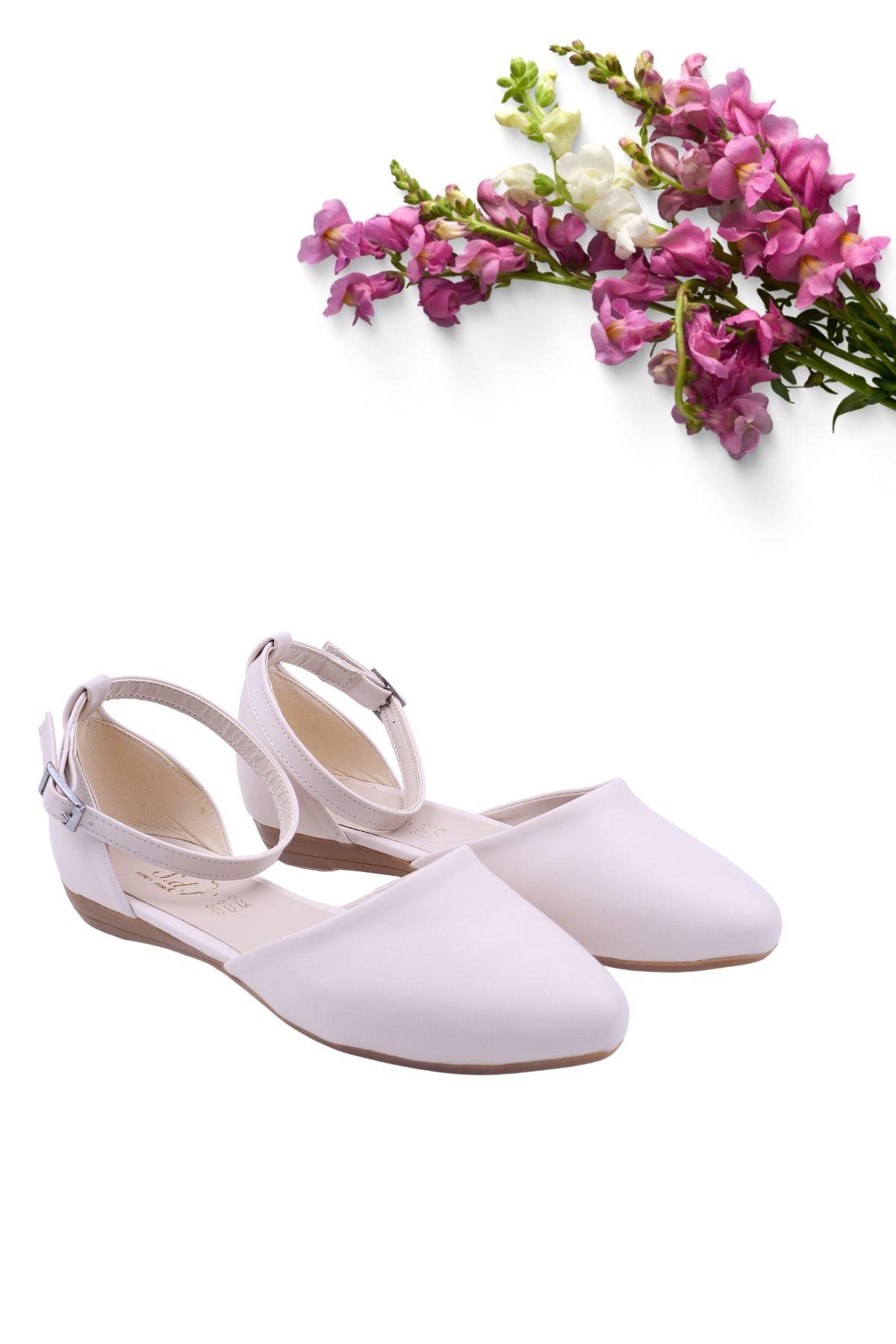 444 Kadın Bilekten Bağlı Günlük Babet Ayakkabı - Görsel 2