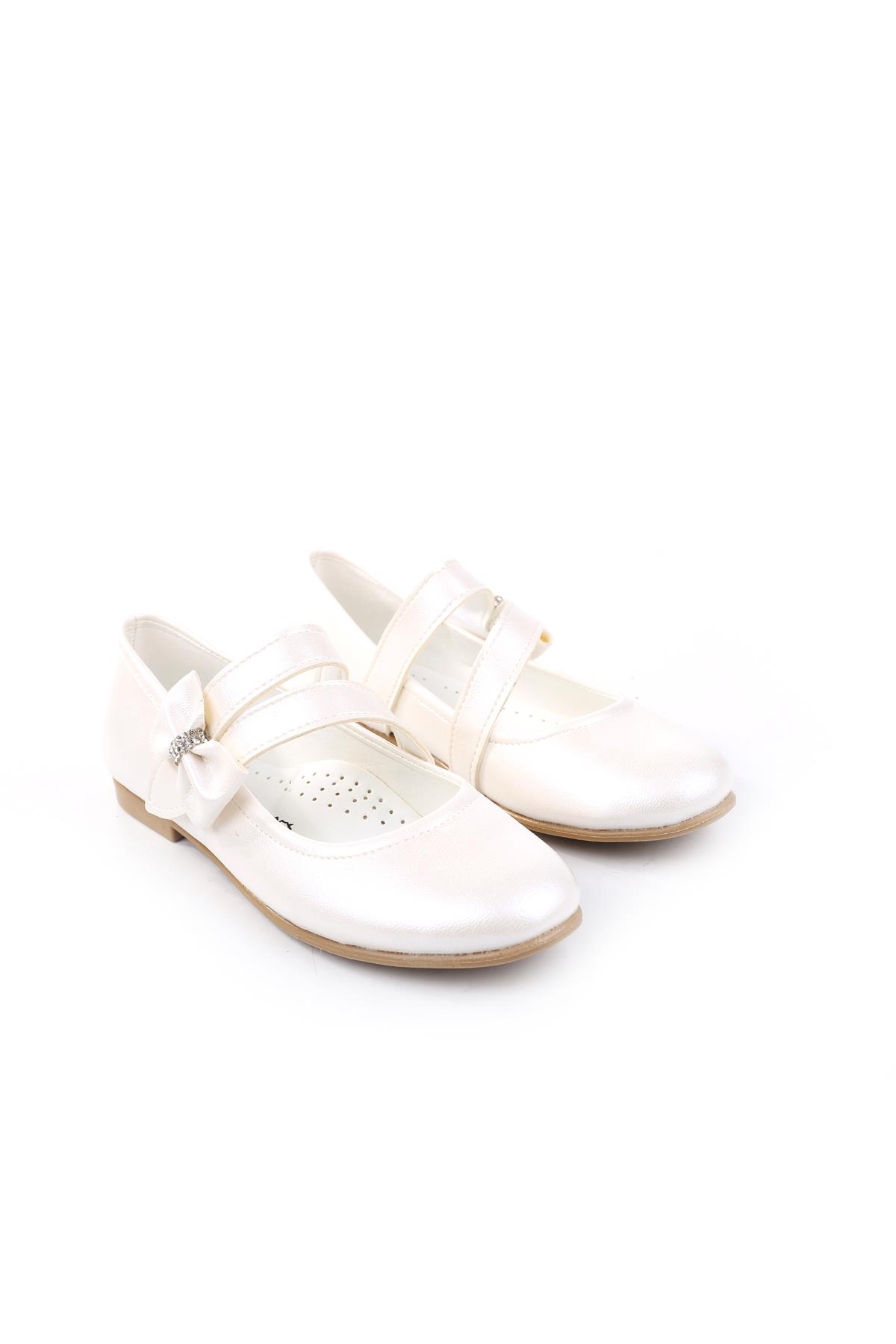 Papuç Sepeti Ortaç 2082 Kız Çocuk Balerin Fiyonk Cırtlı Rugan Babet Ayakkabı - Görsel 2
