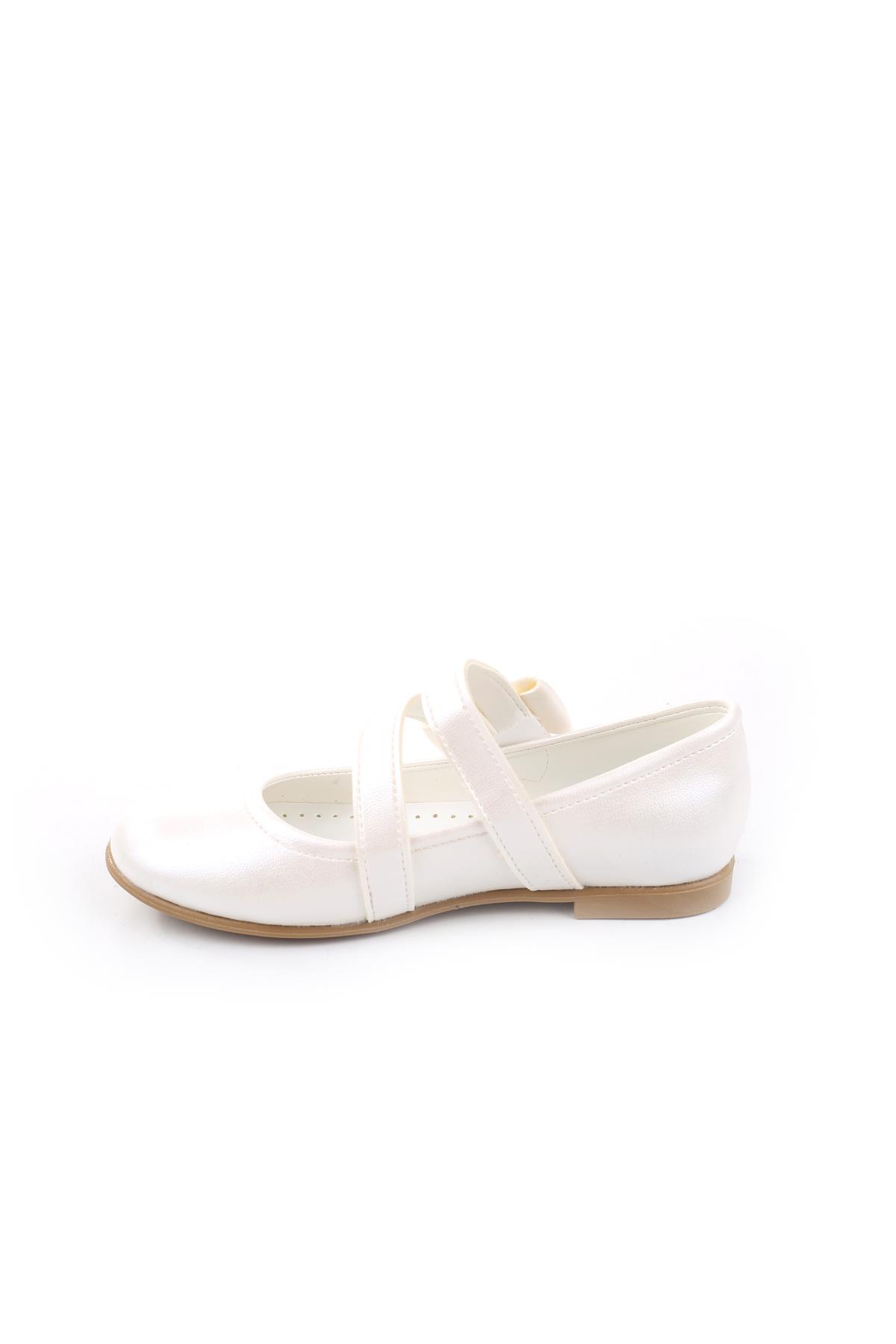 Papuç Sepeti Ortaç 2082 Kız Çocuk Balerin Fiyonk Cırtlı Rugan Babet Ayakkabı - Görsel 4