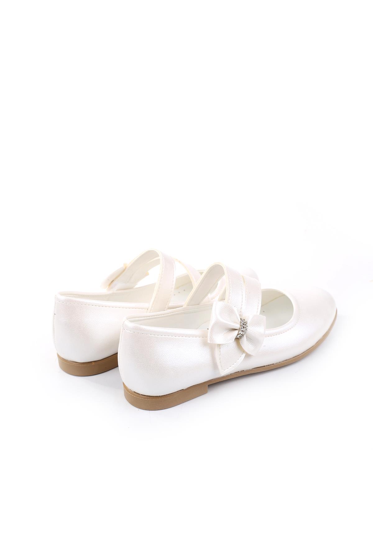 Papuç Sepeti Ortaç 2082 Kız Çocuk Balerin Fiyonk Cırtlı Rugan Babet Ayakkabı - Görsel 5