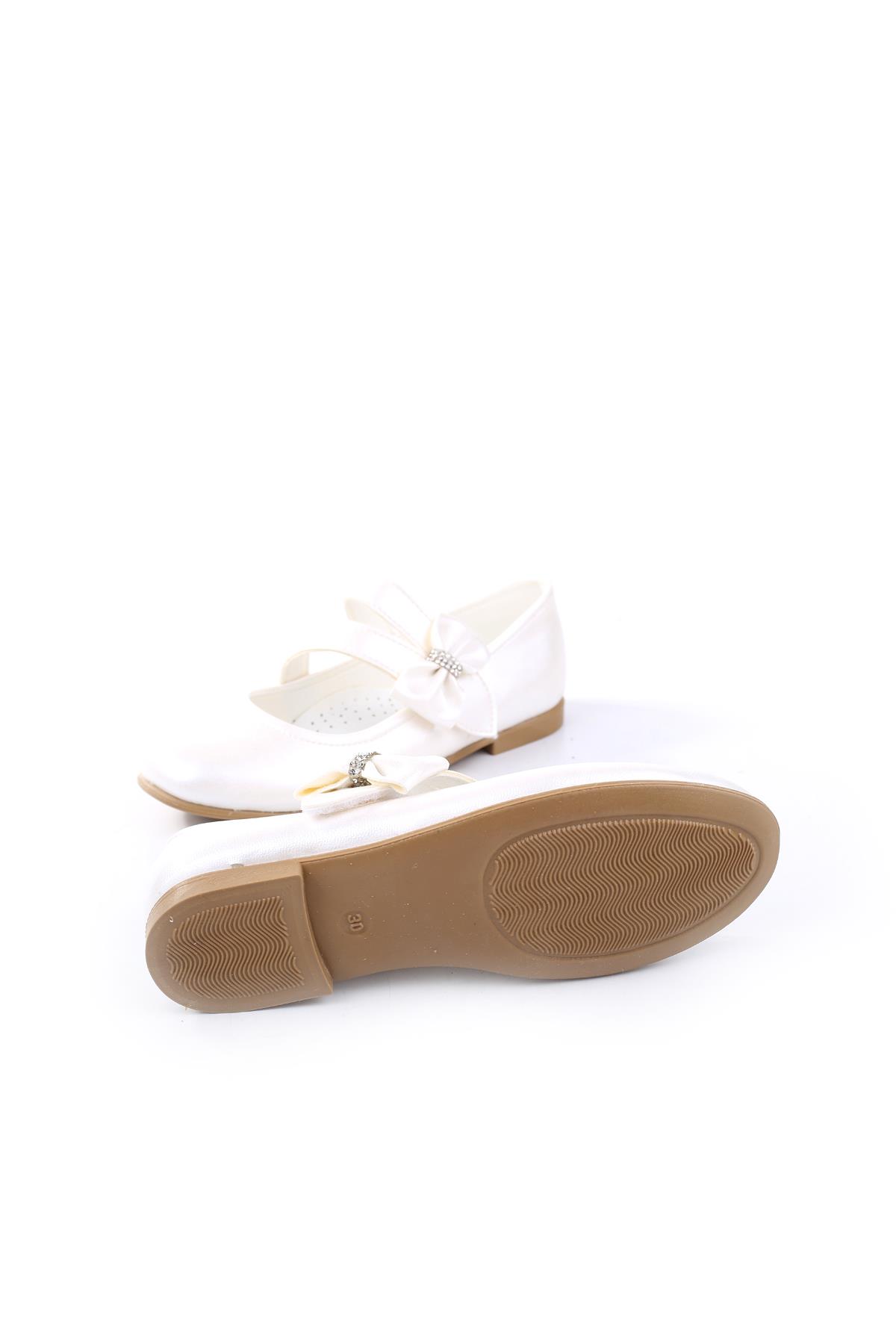 Papuç Sepeti Ortaç 2082 Kız Çocuk Balerin Fiyonk Cırtlı Rugan Babet Ayakkabı - Görsel 6