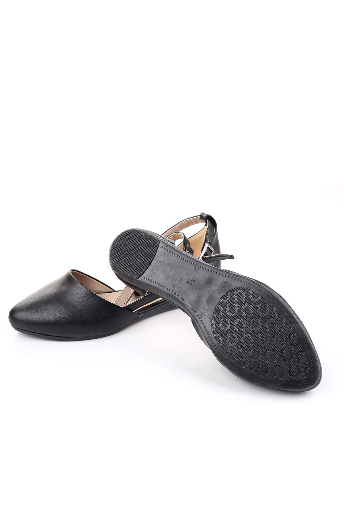 444 Kadın Bilekten Bağlı Günlük Babet Ayakkabı - Görsel 6
