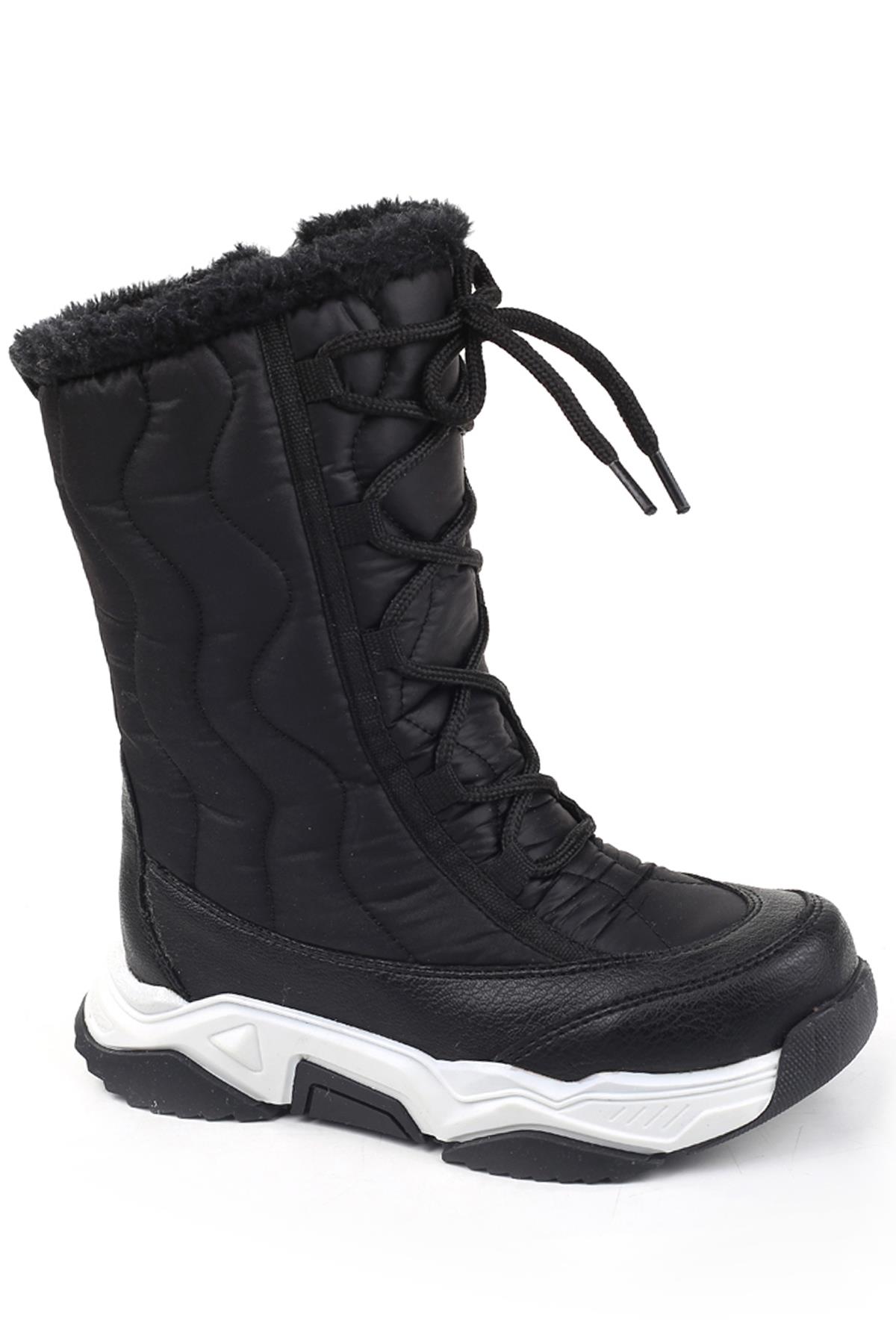 5014 Kız Çocuk İçi Yünlü Termo Taban Kar Botu - Görsel 2