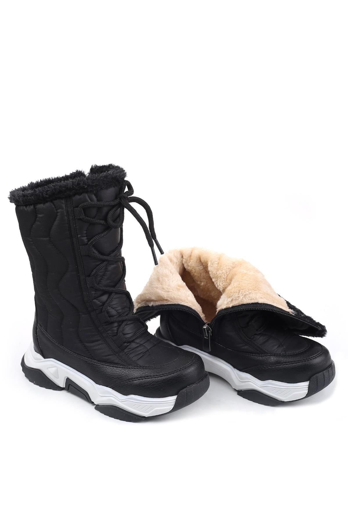 5014 Kız Çocuk İçi Yünlü Termo Taban Kar Botu - Görsel 6