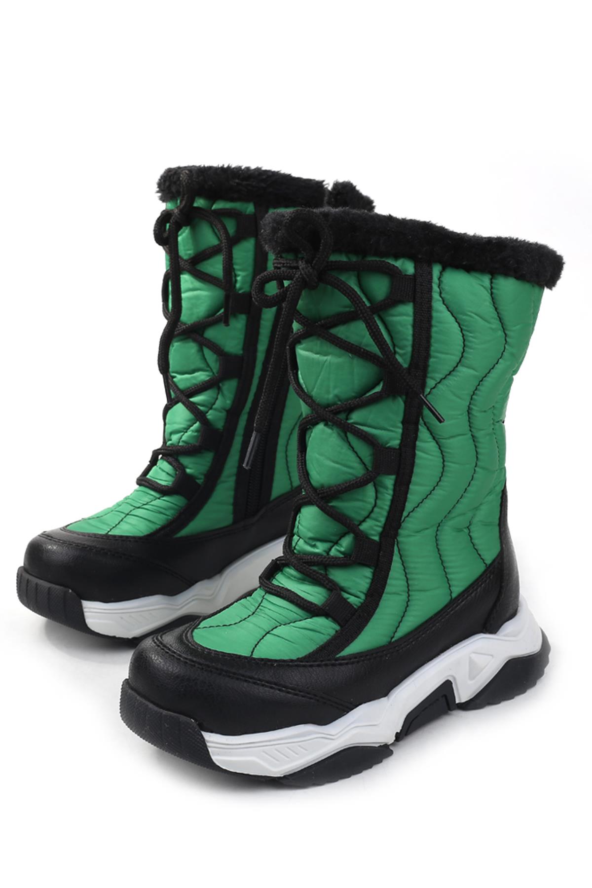 5014 Kız Çocuk İçi Yünlü Termo Taban Kar Botu - Görsel 4