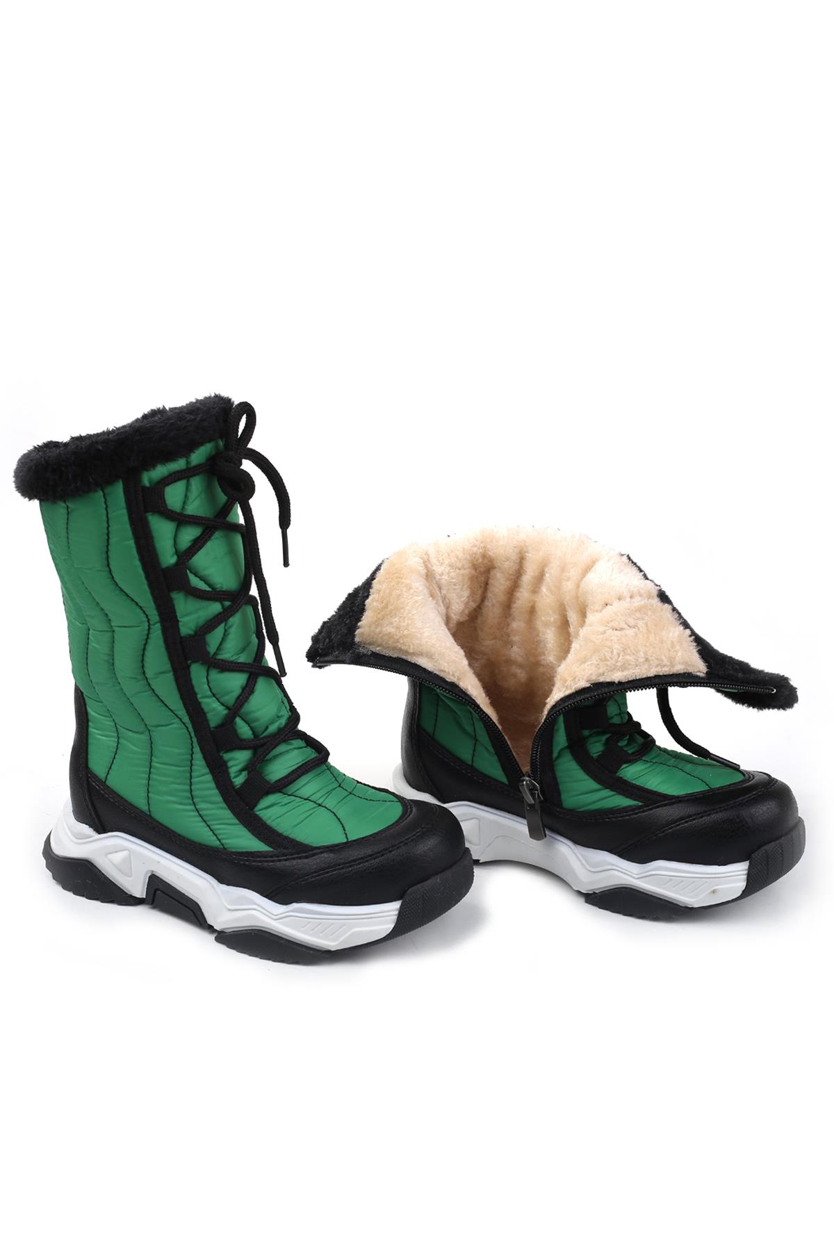 5014 Kız Çocuk İçi Yünlü Termo Taban Kar Botu - Görsel 6