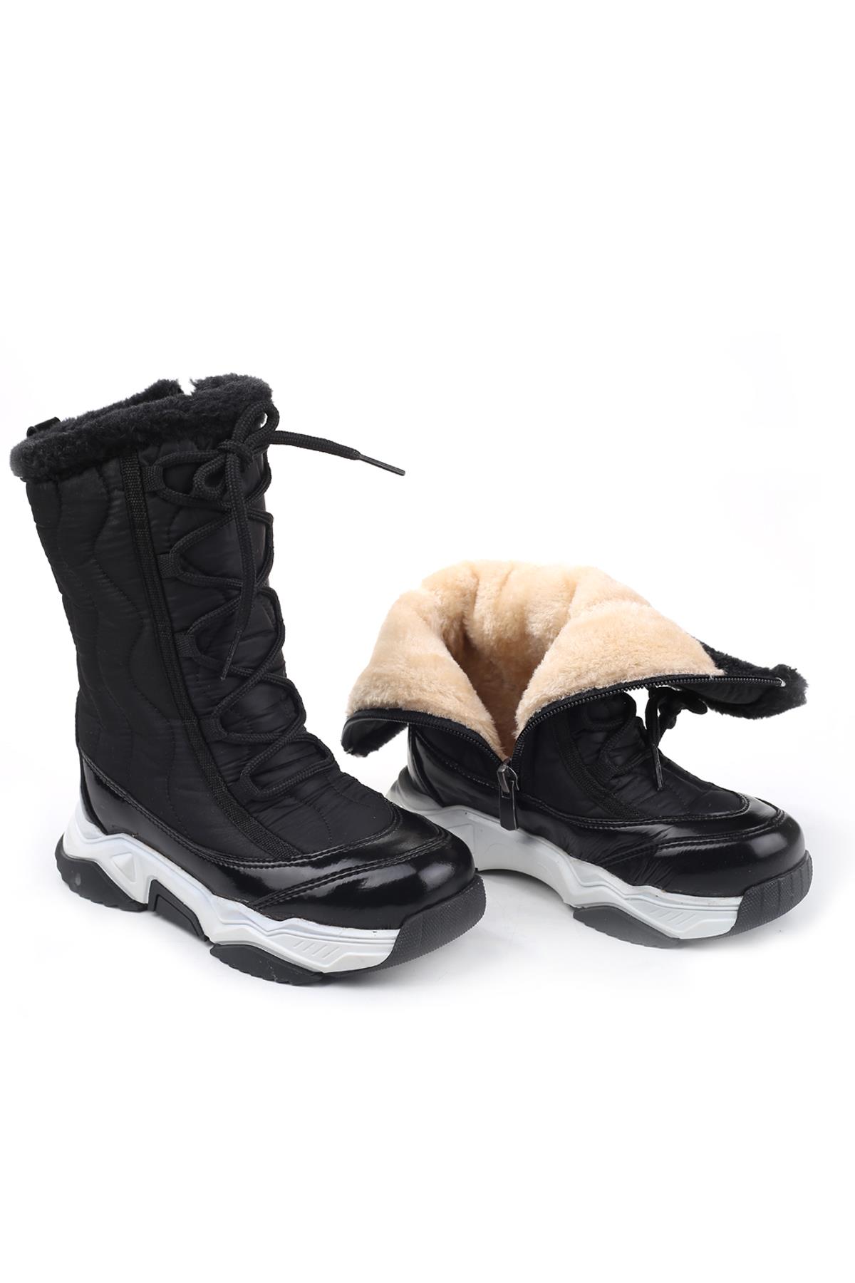 5014 Kız Çocuk İçi Yünlü Termo Taban Kar Botu - Görsel 6