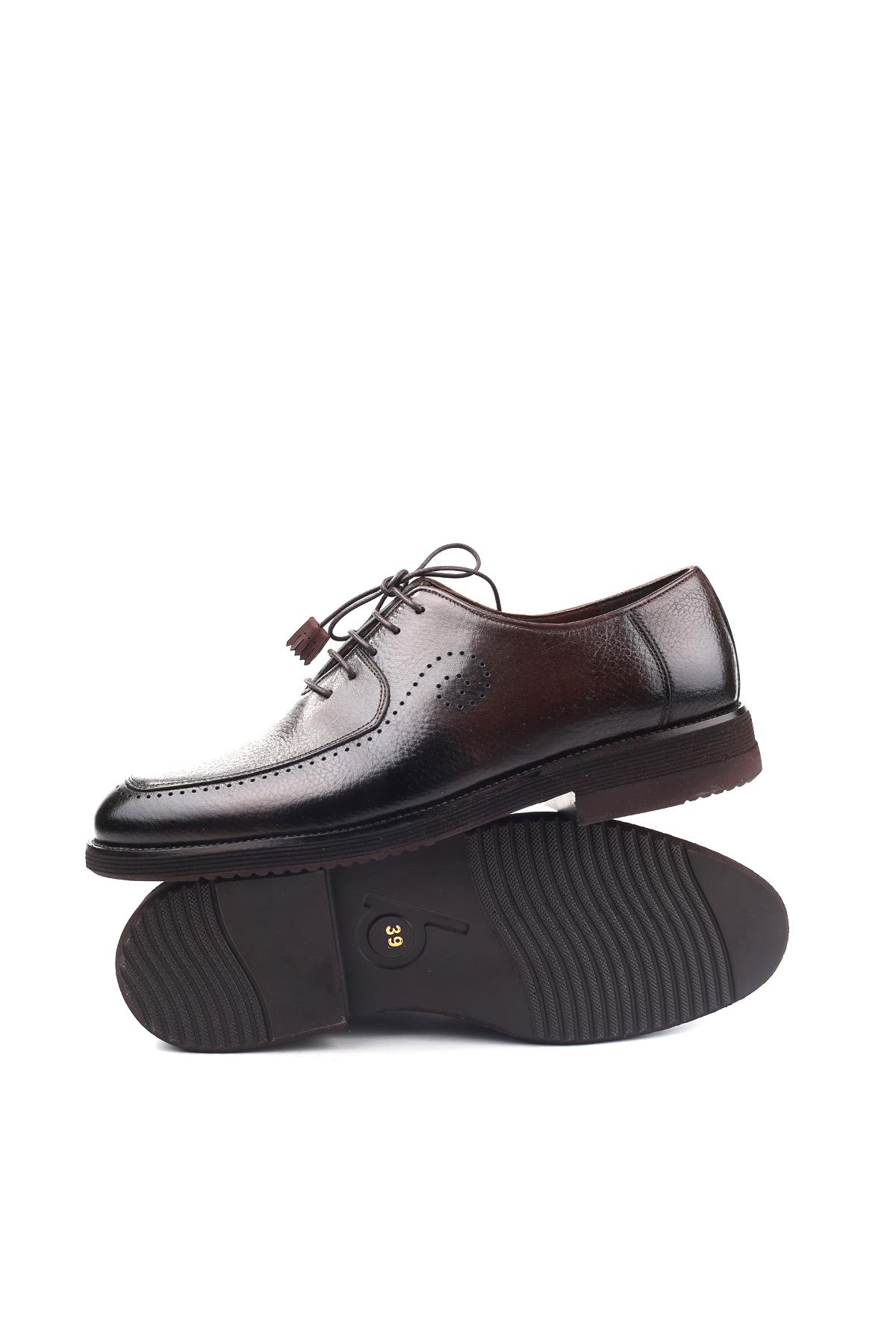 0605 Hakiki Deri Bağcıklı Günlük Erkek Ayakkabı - Görsel 5
