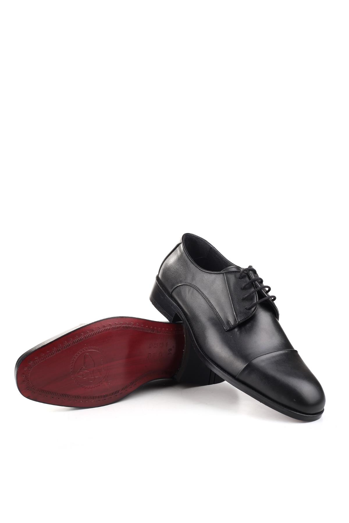 2445 Erkek Klasik Bağcıklı Kösele Taban Günlük Deri Ayakkabı - Görsel 6