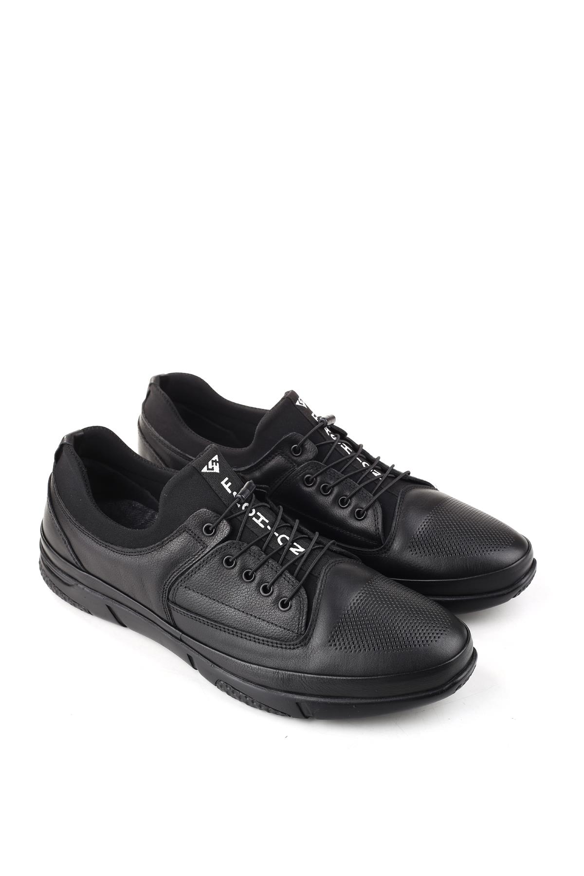 4442 Büyük Numara Hakiki Deri Streç Bağcık Erkek Ayakkabı - Görsel 3