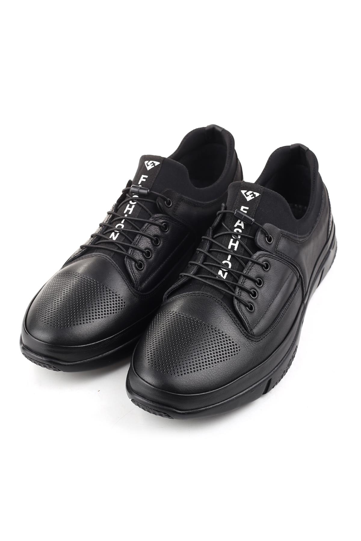 4442 Büyük Numara Hakiki Deri Streç Bağcık Erkek Ayakkabı - Görsel 4