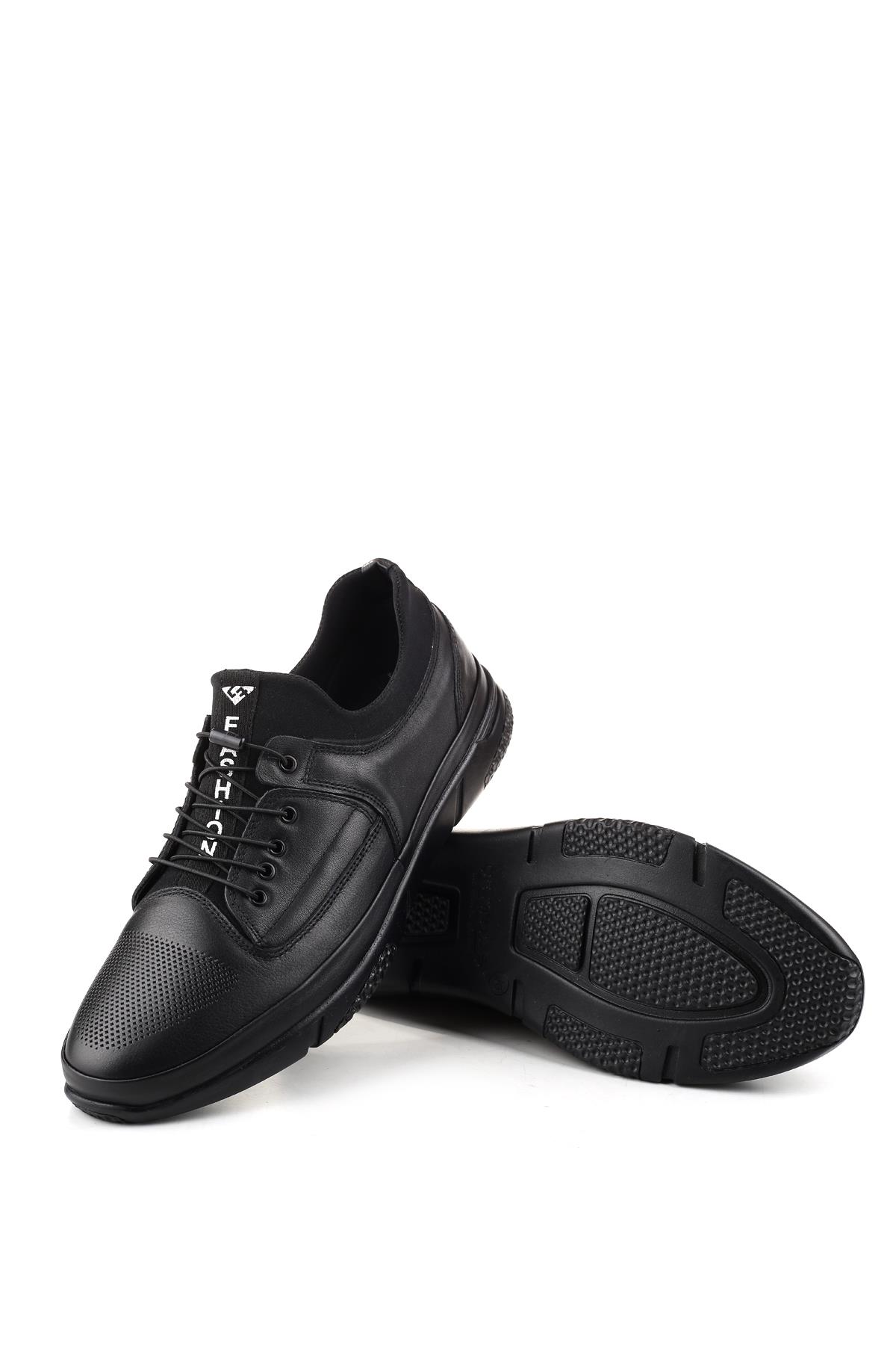 4442 Büyük Numara Hakiki Deri Streç Bağcık Erkek Ayakkabı - Görsel 6