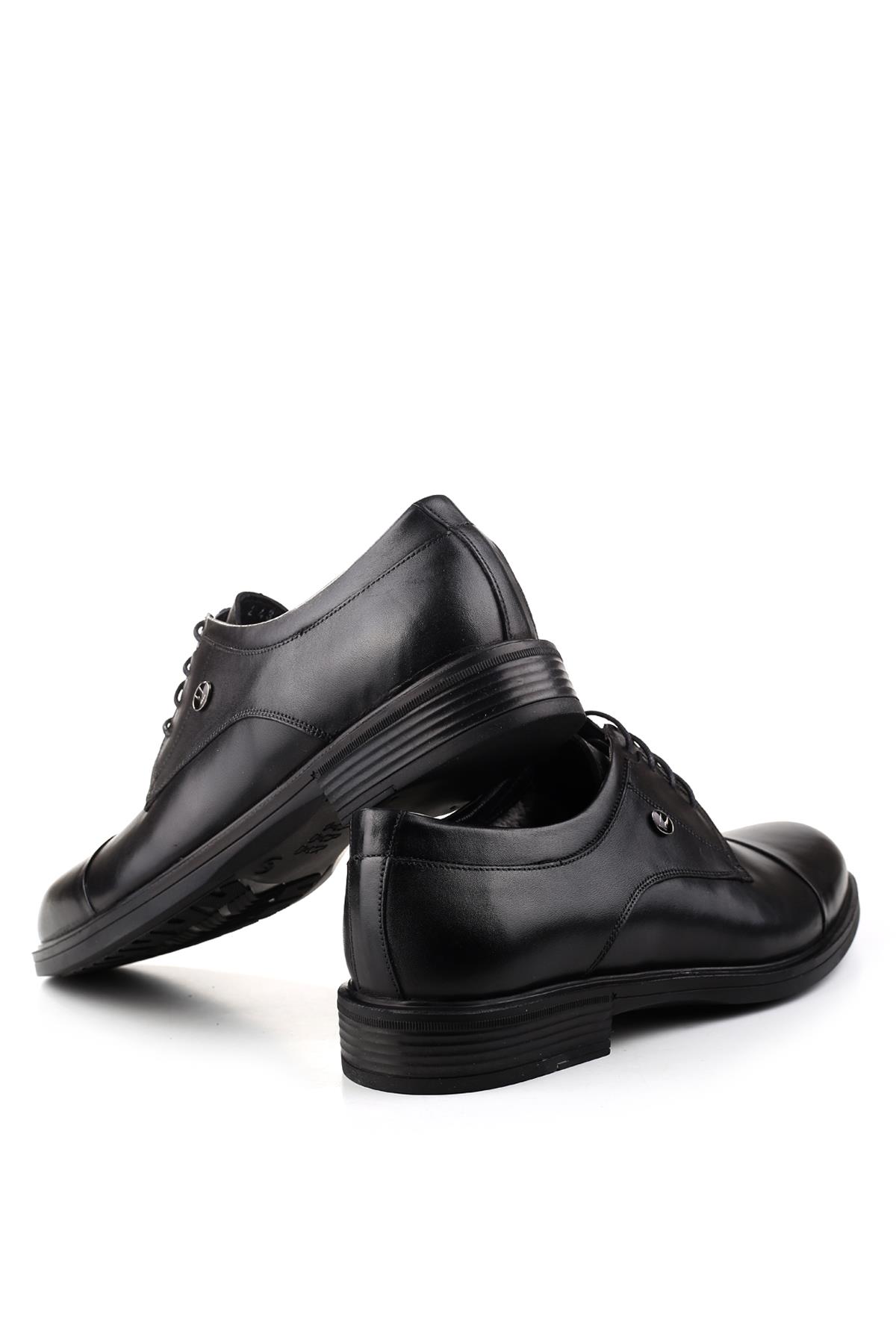 321 Erkek Hakiki Deri Bağcıklı &amp; Kürklü Kauçuk Klasik Ayakkabı - Görsel 5