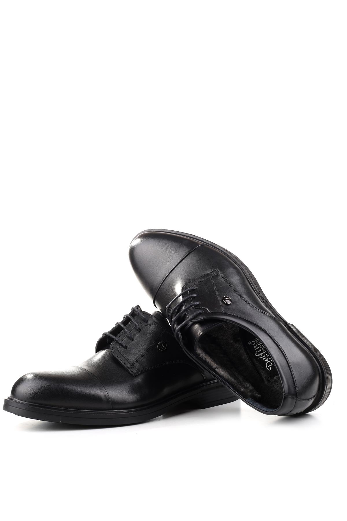 321 Erkek Hakiki Deri Bağcıklı &amp; Kürklü Kauçuk Klasik Ayakkabı - Görsel 6