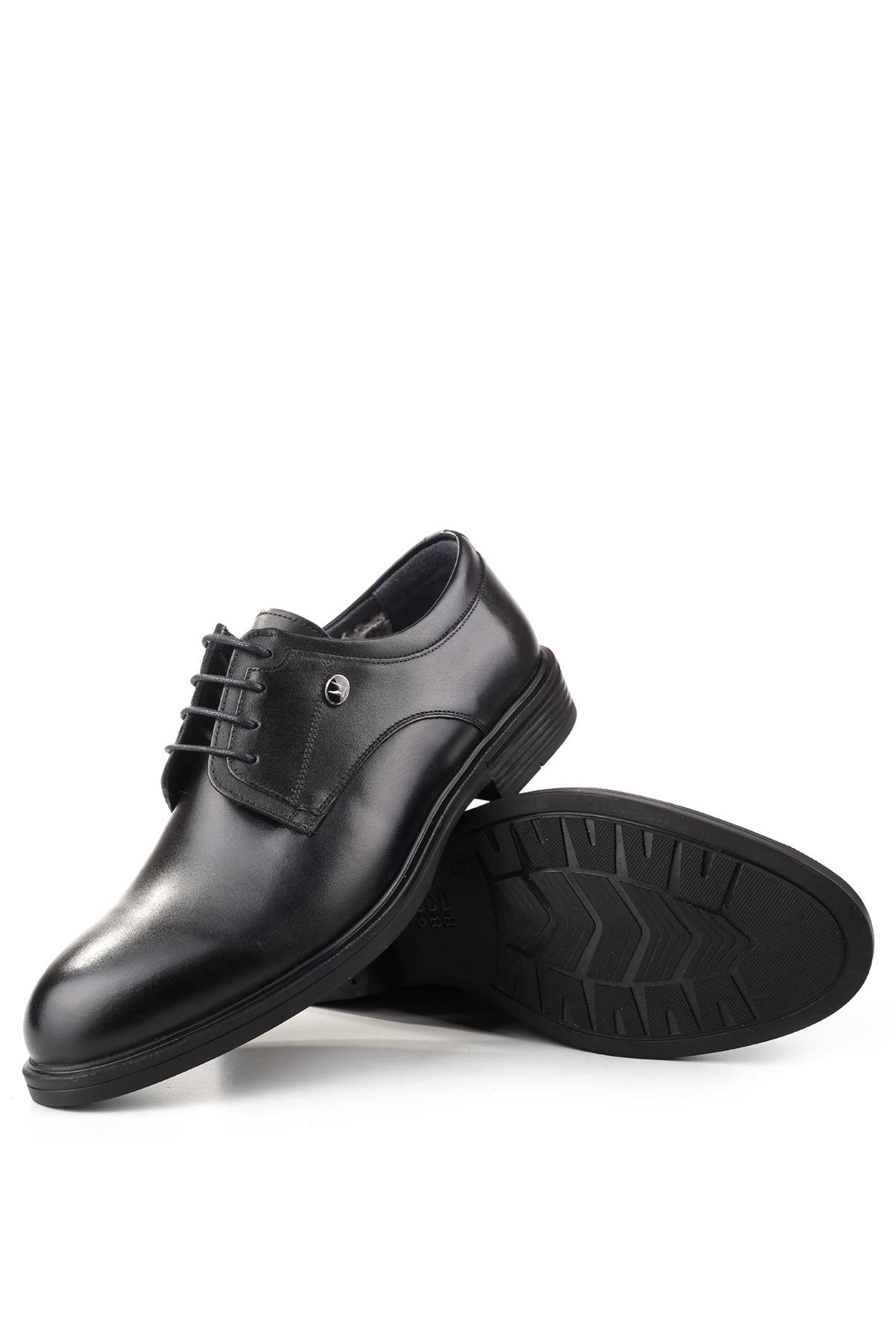 320 Erkek Hakiki Deri Bağcıklı &amp; Kürklü Kauçuk Klasik Ayakkabı - Görsel 6
