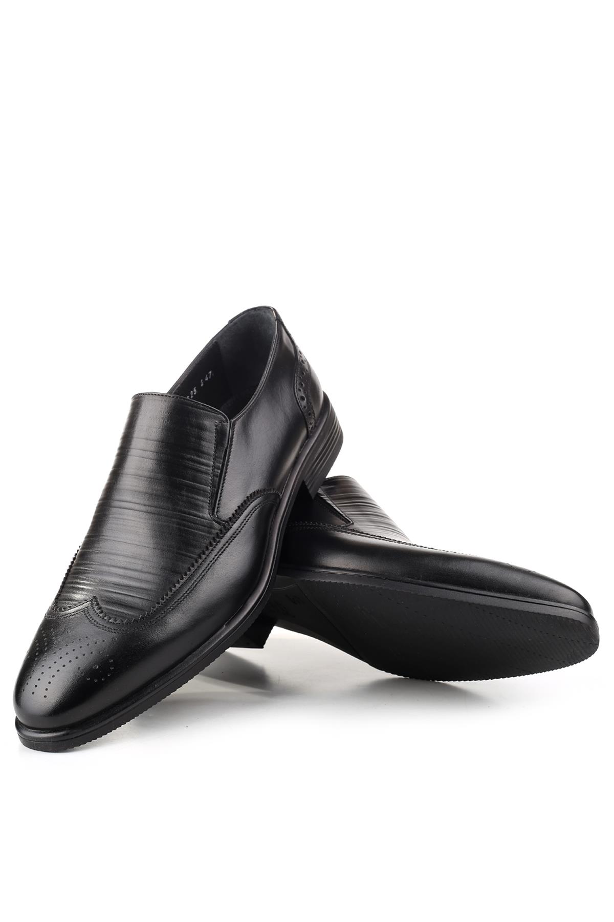 625 Erkek Hakiki Deri Bağcıksız Kauçuk Klasik Ayakkabı - Görsel 4